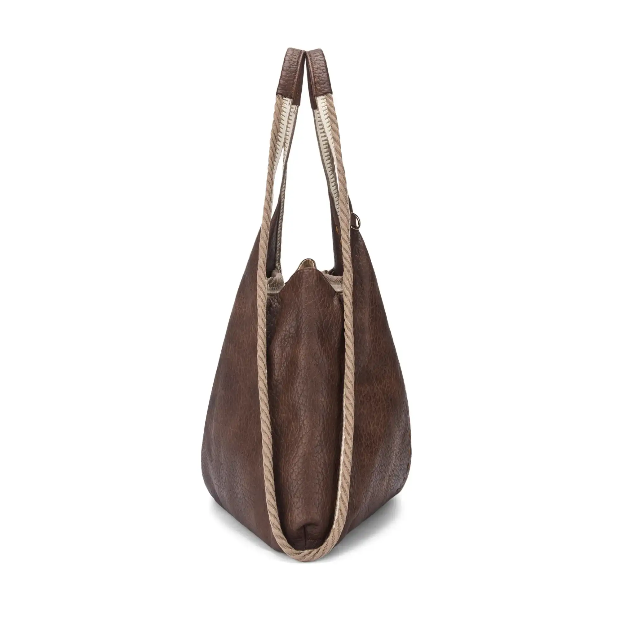 Avril Coffee Stylized Beige Hobo Tote Bag - Image 3