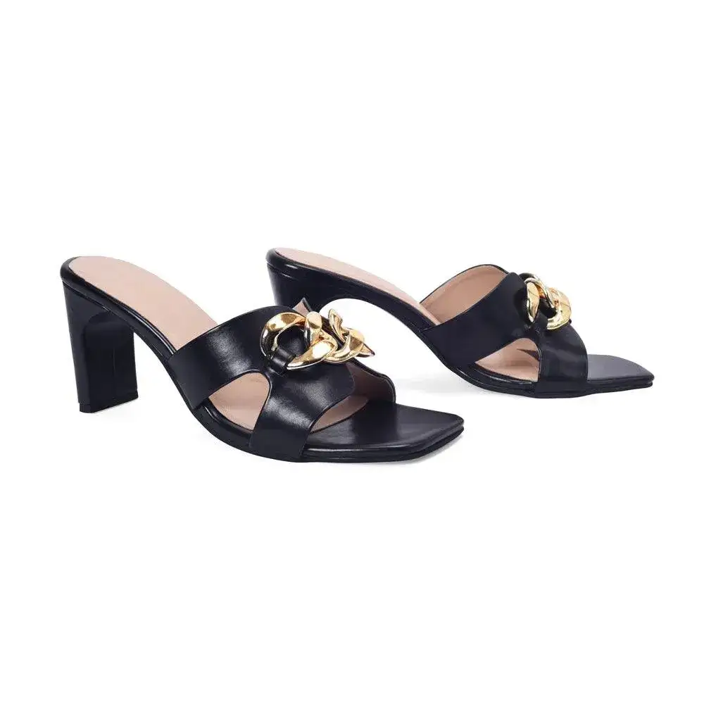 Gabbana Flower Heel Black Sandal - Image 3