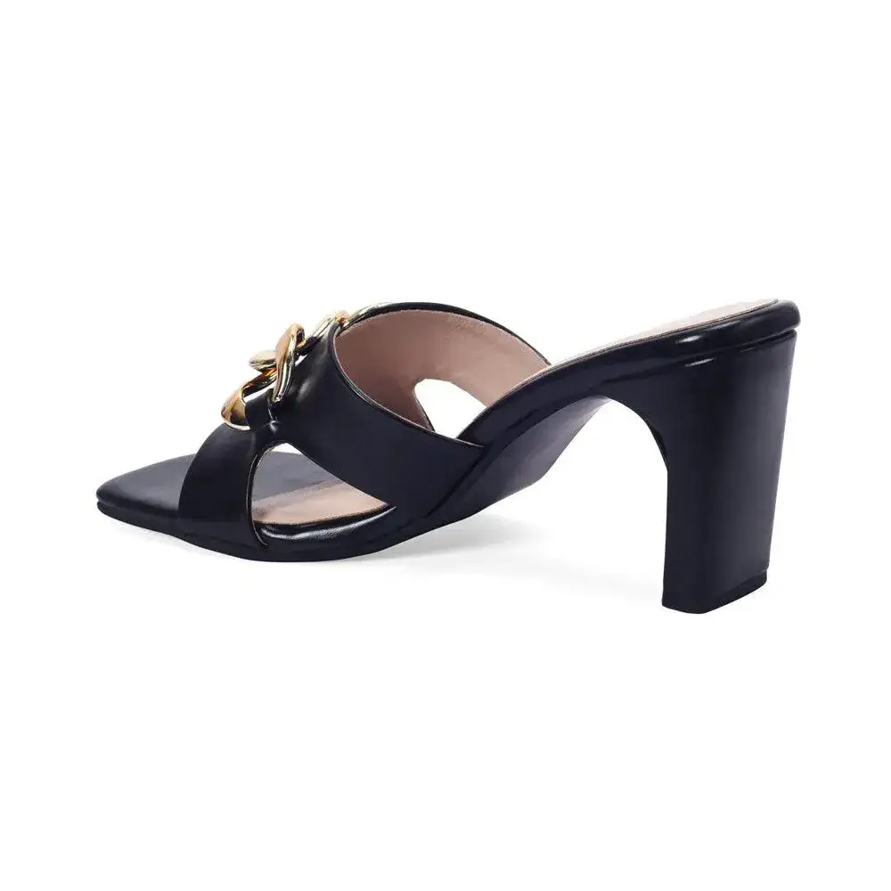 Gabbana Flower Heel Black Sandal - Image 5