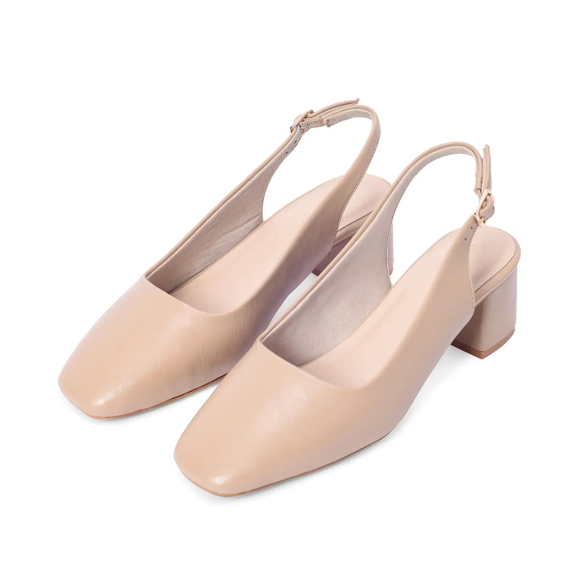 Gabbana Lady Square Beige Toe Pumps - Image 6