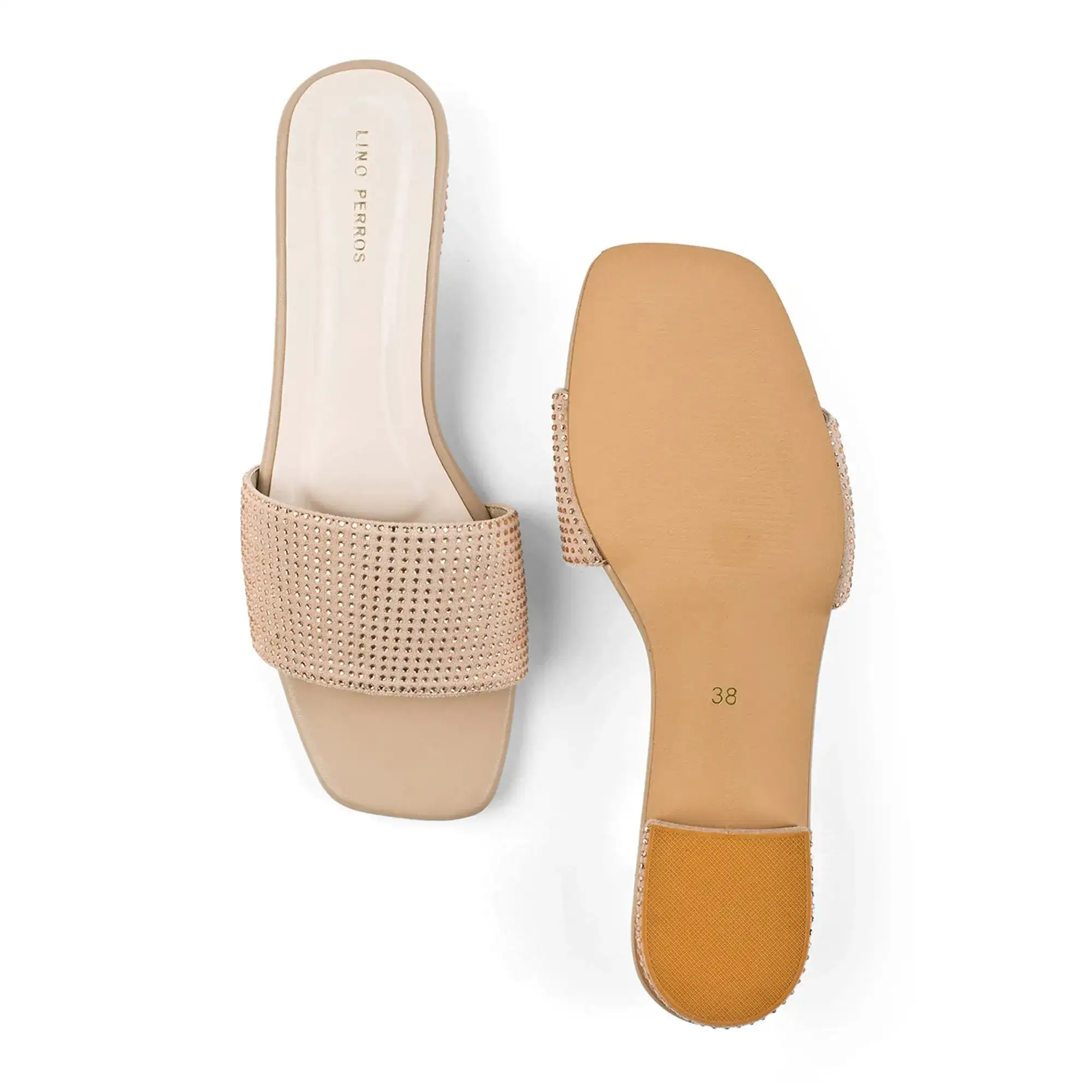 Gabbana Glam Embellished Nude Flats - Image 7