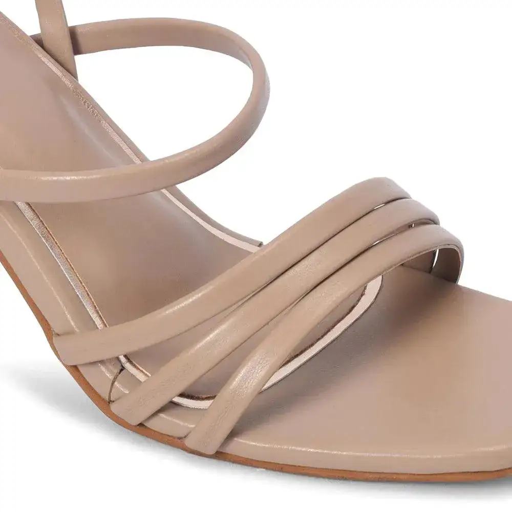 Gabbana Stylish Everyday Block Beige Heels - Image 4