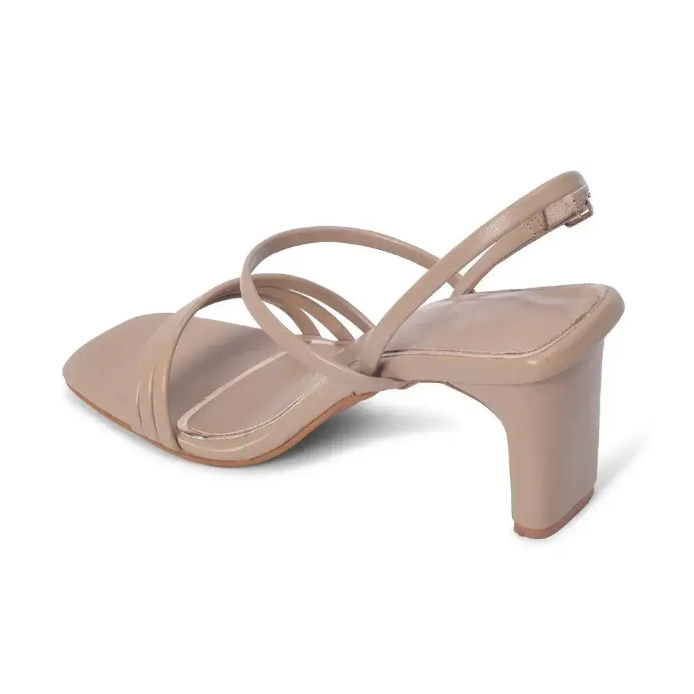 Gabbana Stylish Everyday Block Beige Heels - Image 5