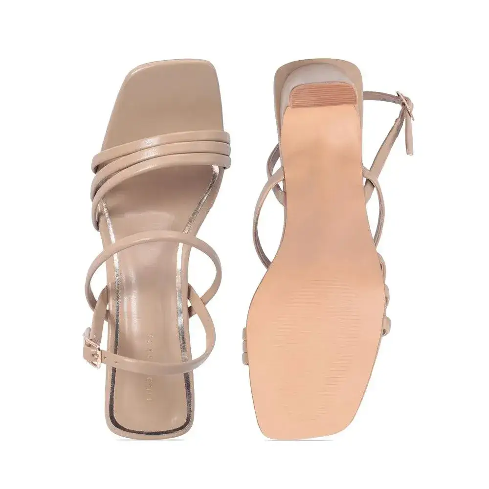 Gabbana Stylish Everyday Block Beige Heels - Image 6