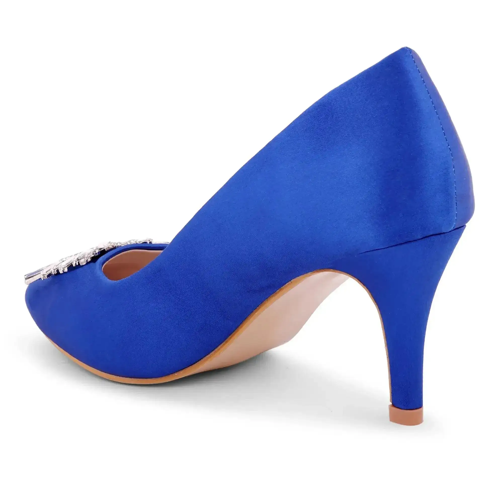 Gaga Crystal Broach Blue Pumps - Image 5