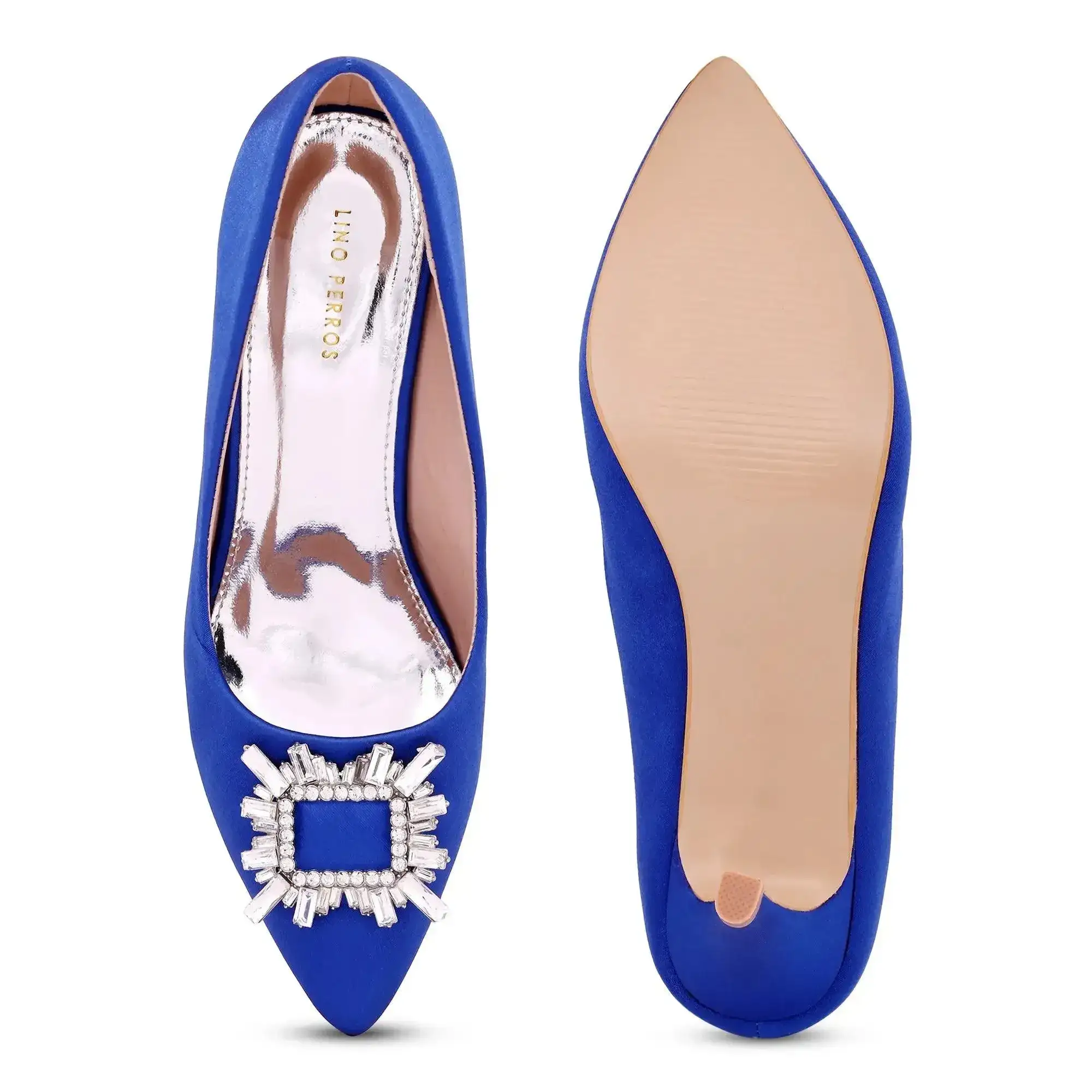Gaga Crystal Broach Blue Pumps - Image 6
