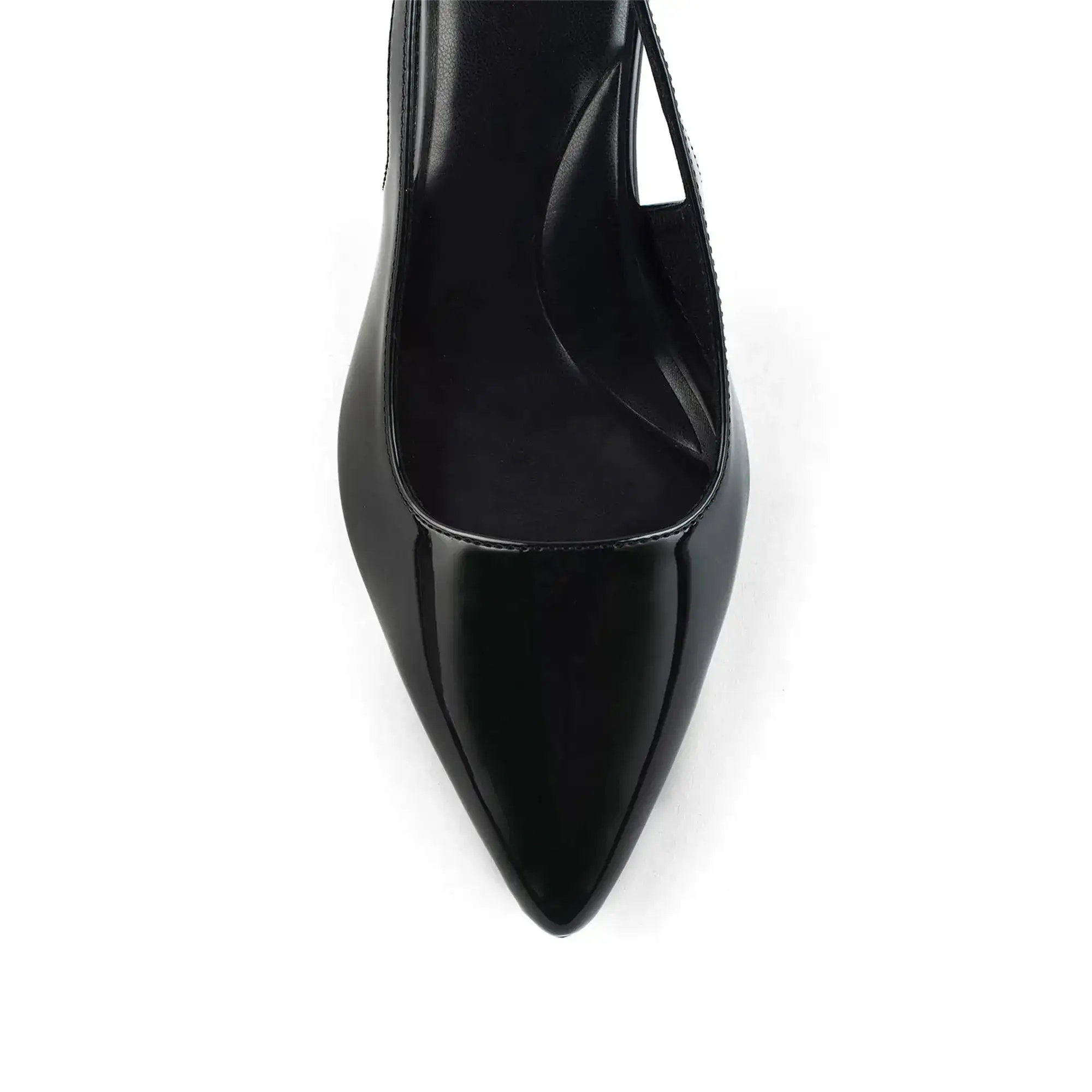 Victoria Point Toe Slingback Black Stilettos - Image 5