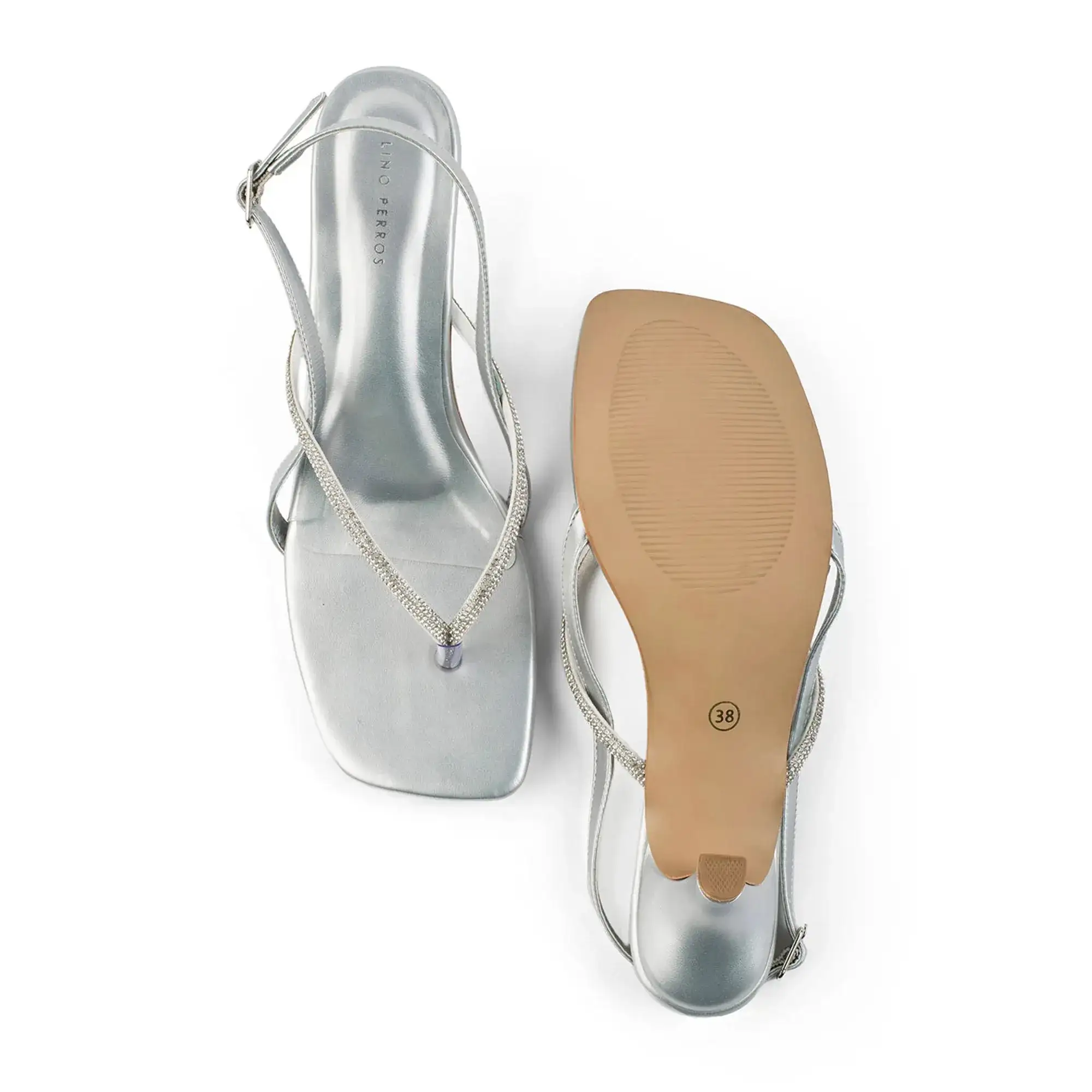 Hepburn Glam Silver Kitten Heels - Image 6
