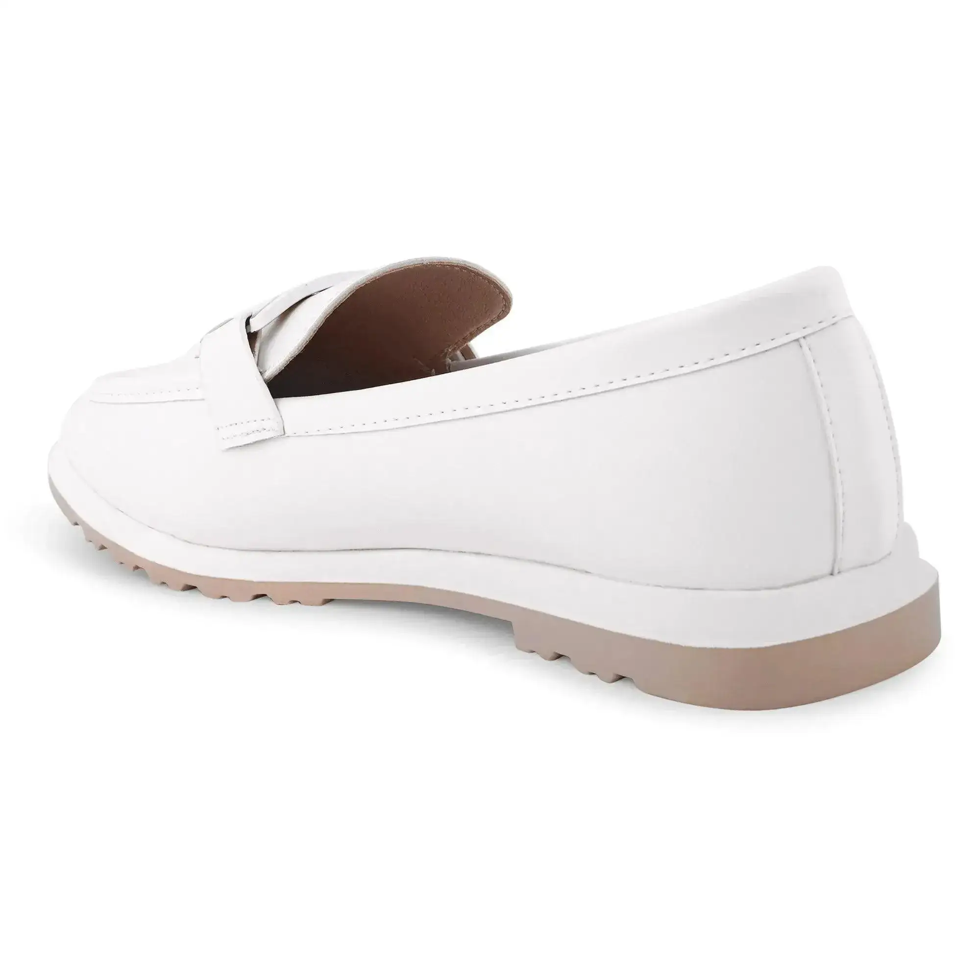 Ava Casual Chain Off White Loafers - Image 5