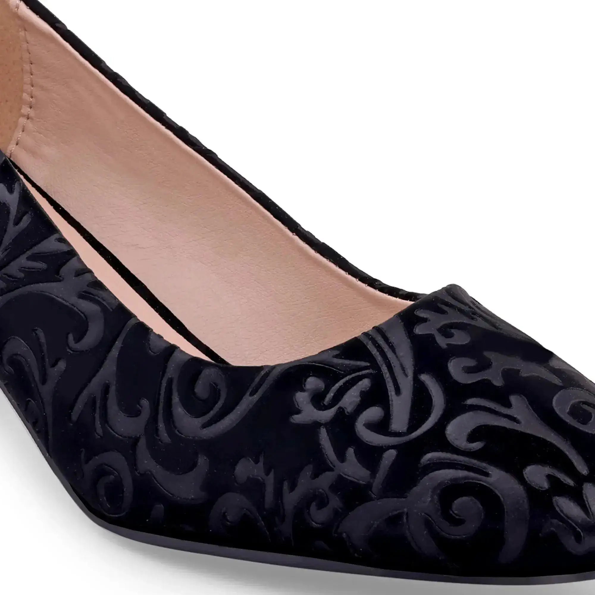 Gabbana Self Embossed Black Pumps - Image 3