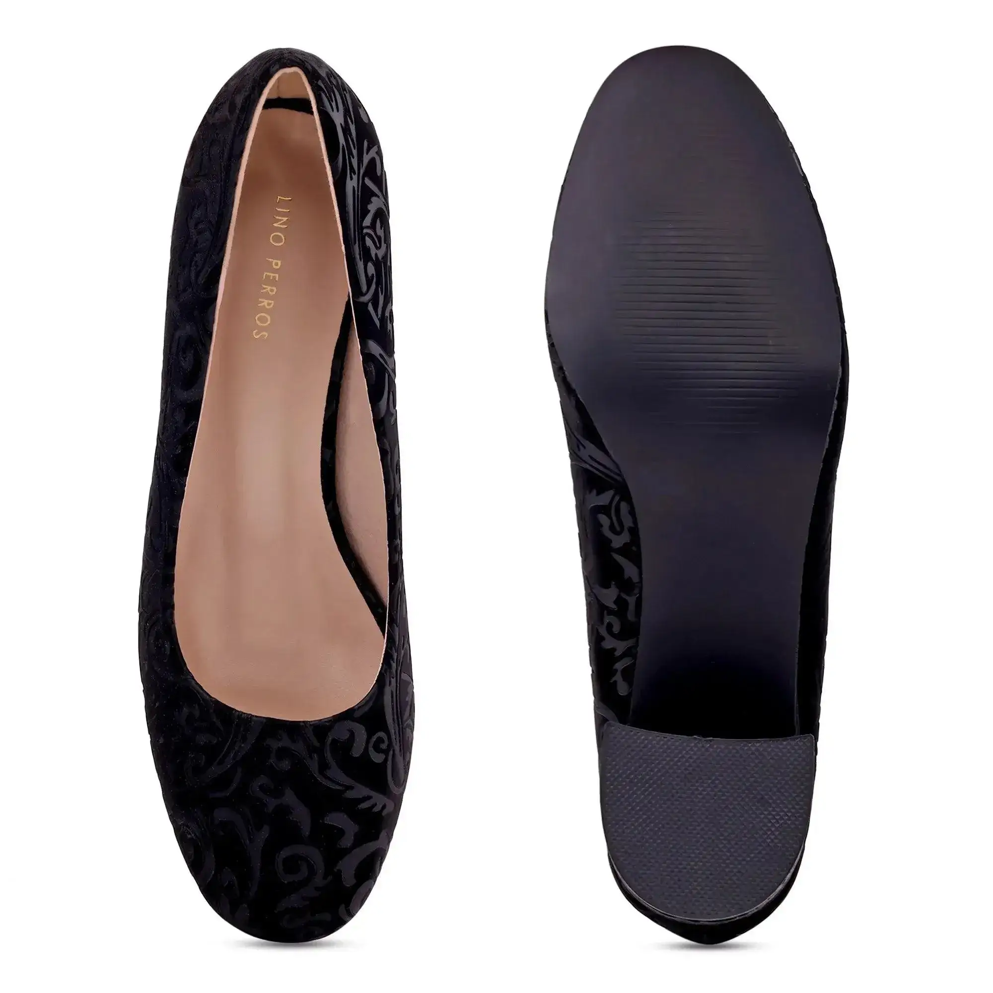 Gabbana Self Embossed Black Pumps - Image 6