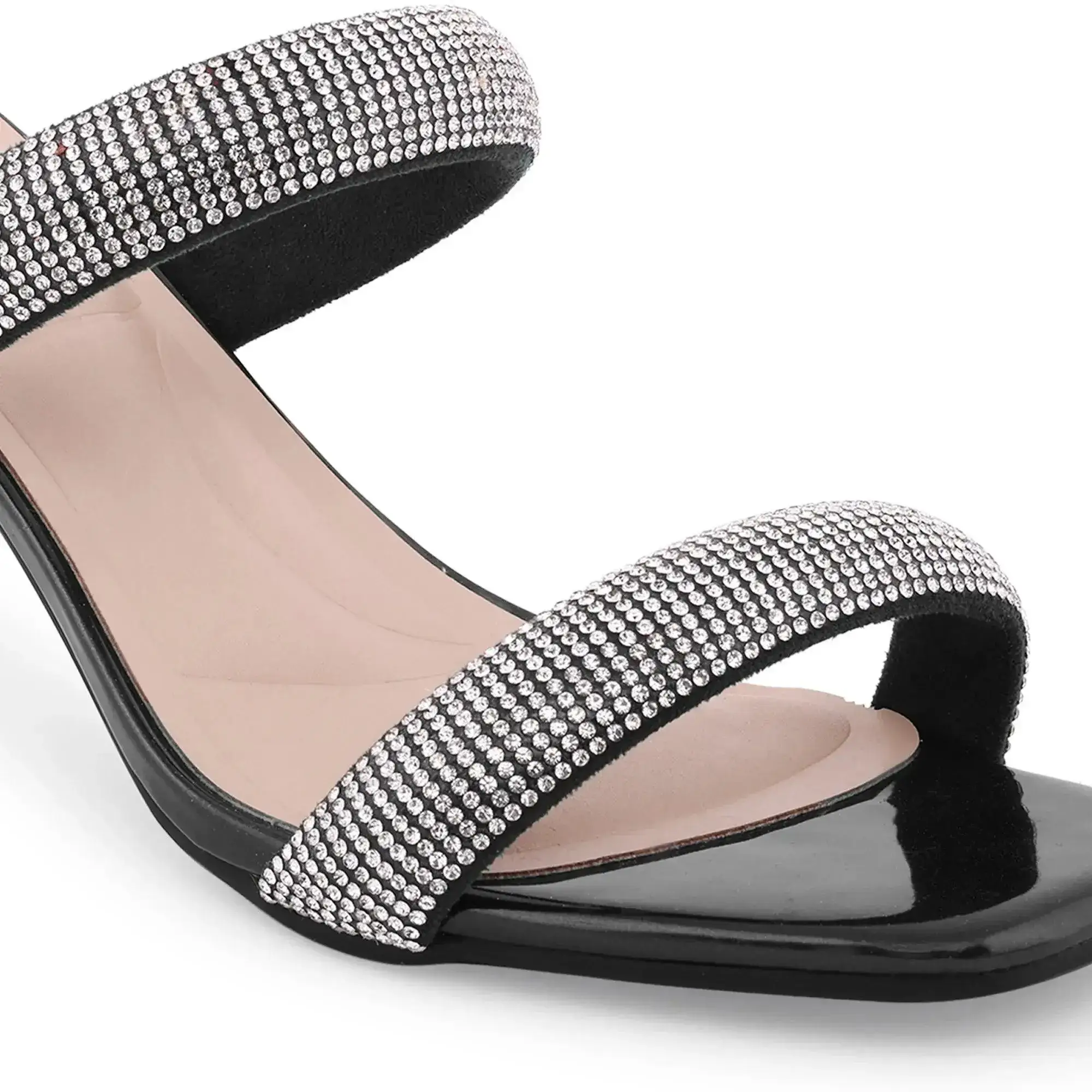 Victoria Rhinestone Embellished Black Stilettos - Image 4