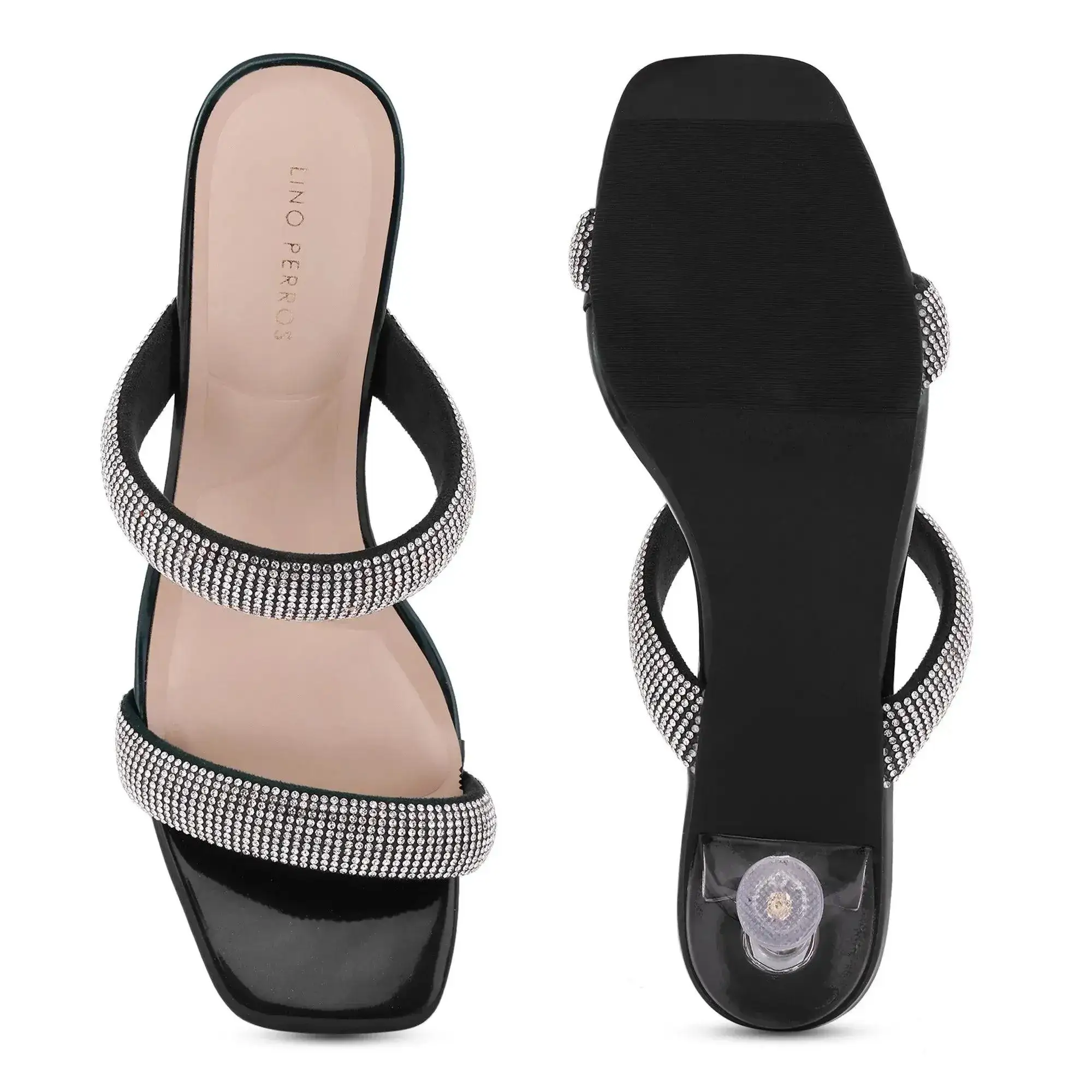 Victoria Rhinestone Embellished Black Stilettos - Image 6