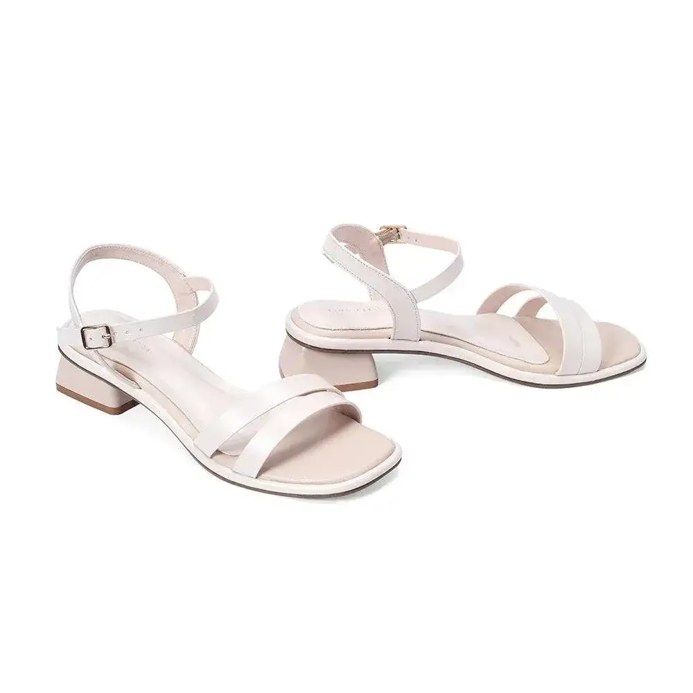 Women Elegant Essence Block Off White Heel - Image 3