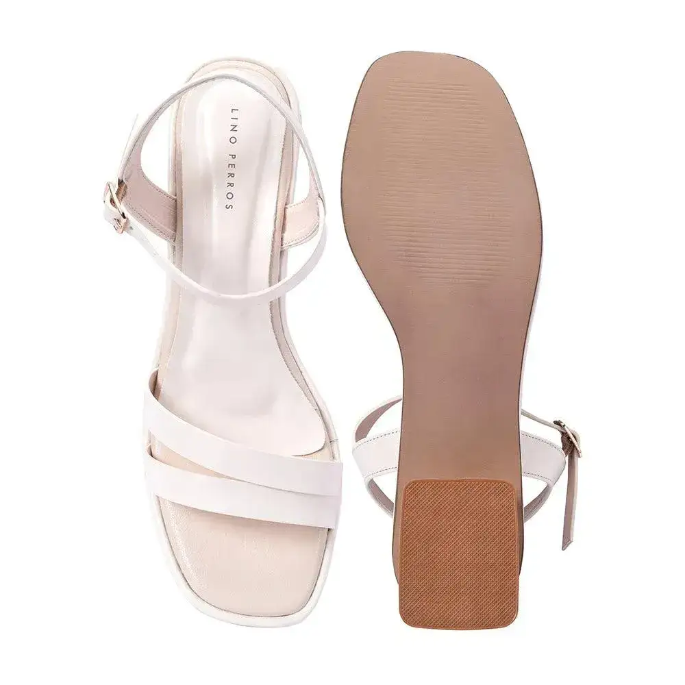 Women Elegant Essence Block Off White Heel - Image 6