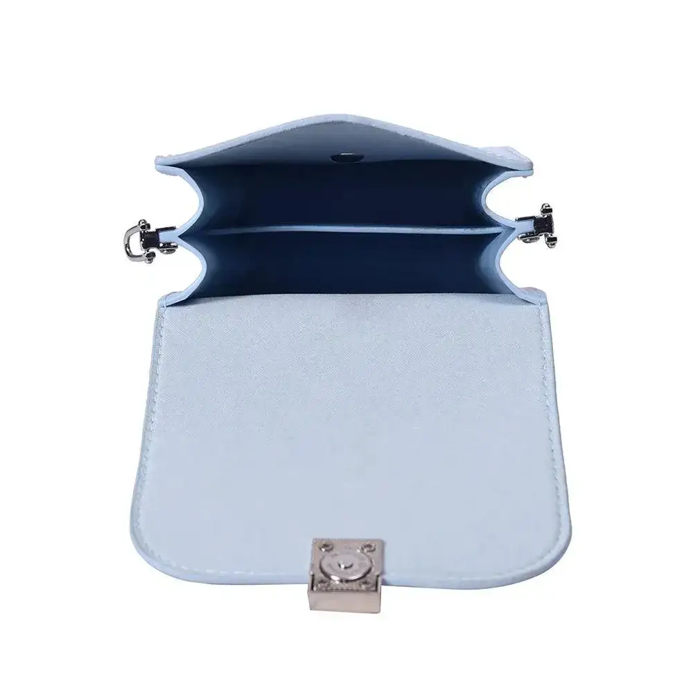 Avril Bold Solid Soft Blue Sling Bag - Image 6