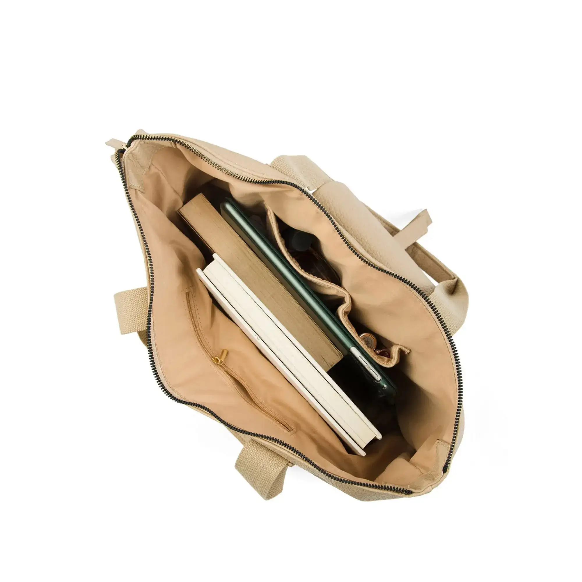 Avril Everyday Slouchy Beige Tote Bag - Image 8