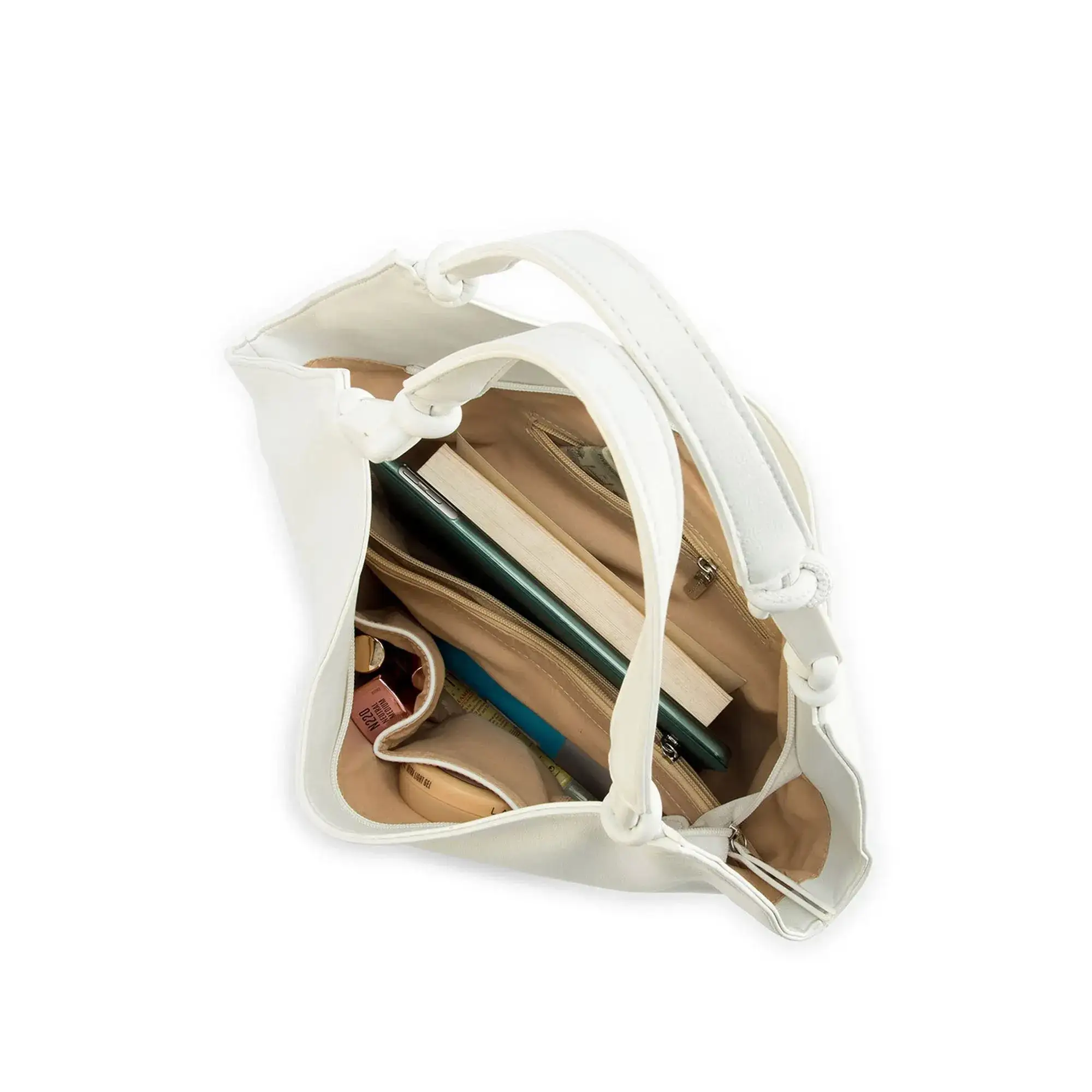 Avril White Slouchy Bucket White Hobo - Image 8