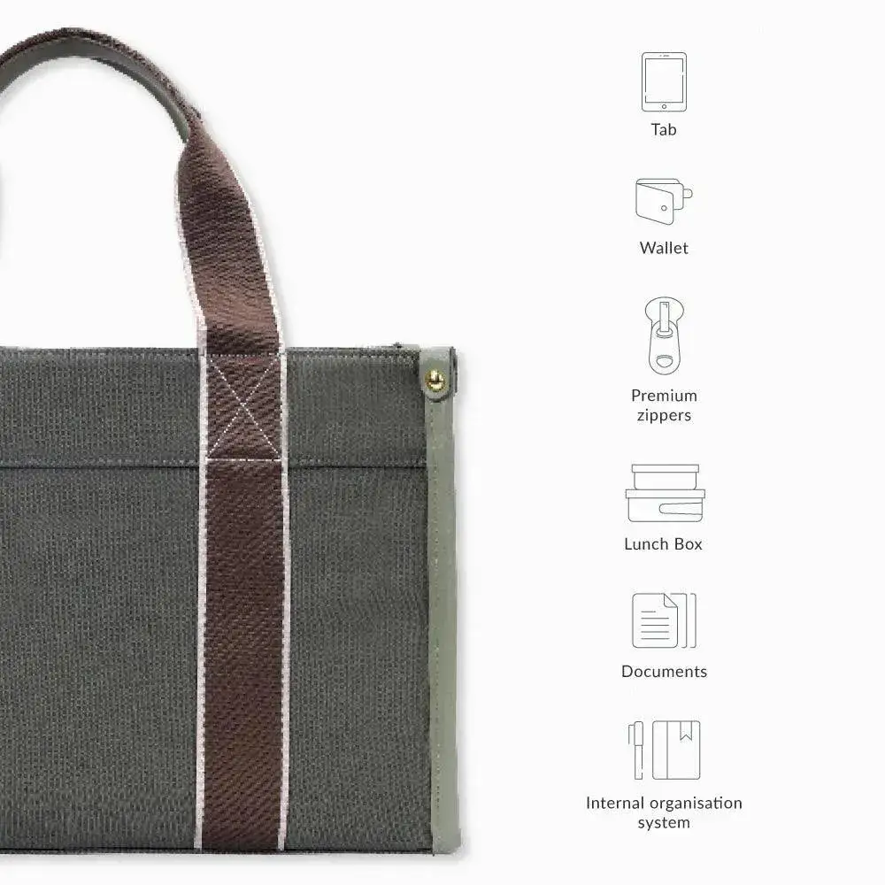 Harper City Green Tote Bag - Image 8