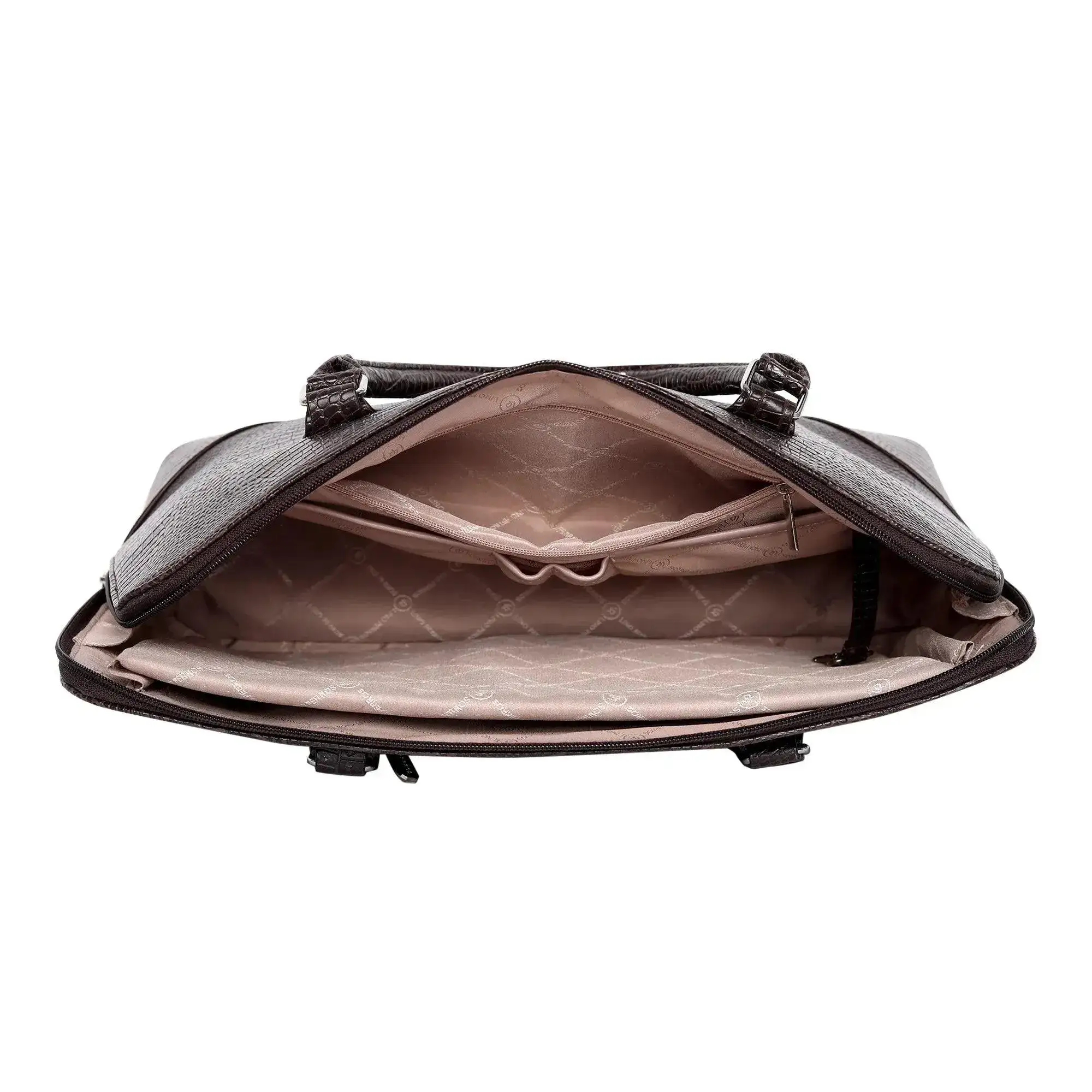 Voyage Organizer Brown Croco Laptop Bag - Image 6