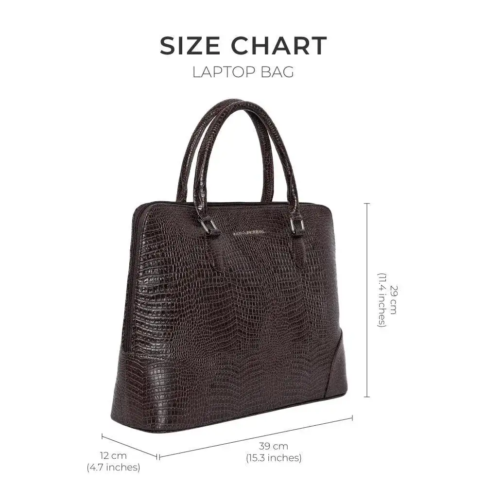 Voyage Organizer Brown Croco Laptop Bag - Image 9