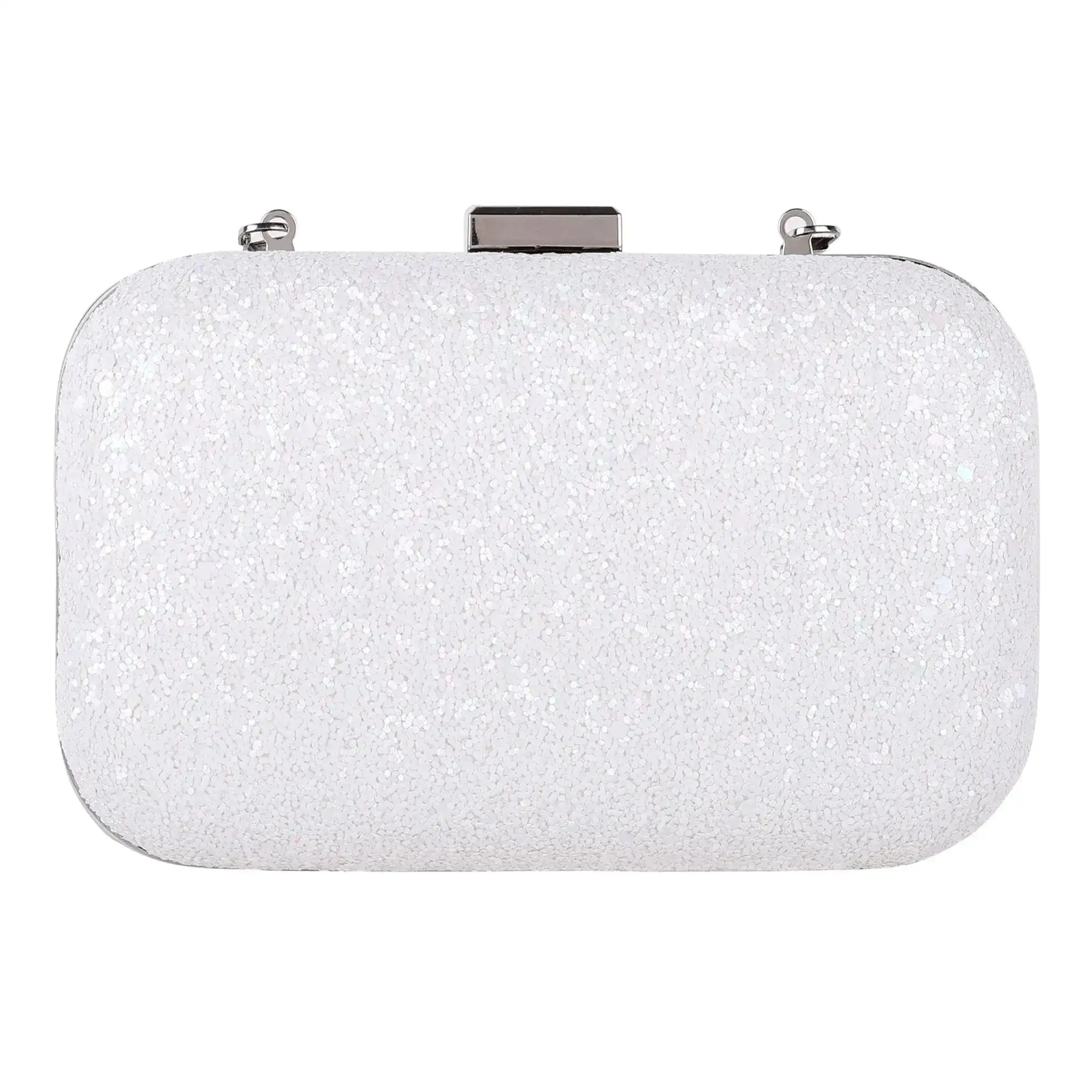 Texas Glitter Finish White Clutch - Image 4
