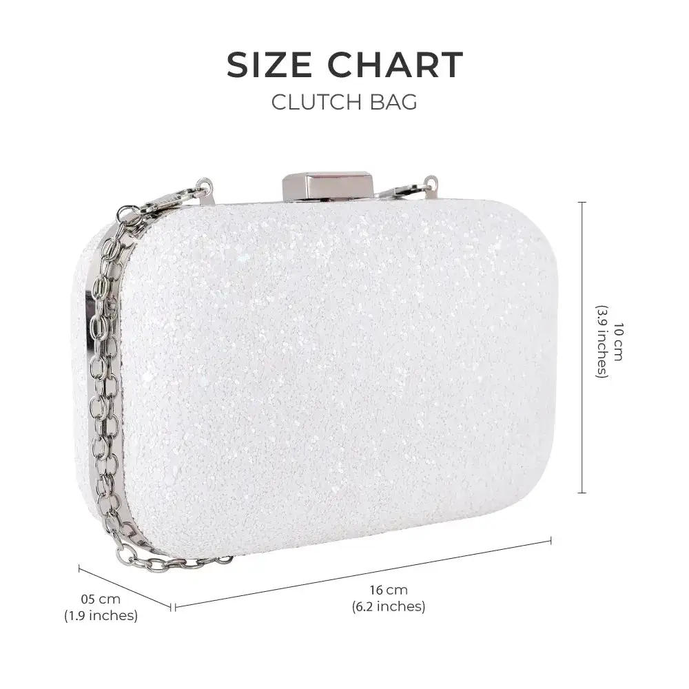 Texas Glitter Finish White Clutch - Image 7