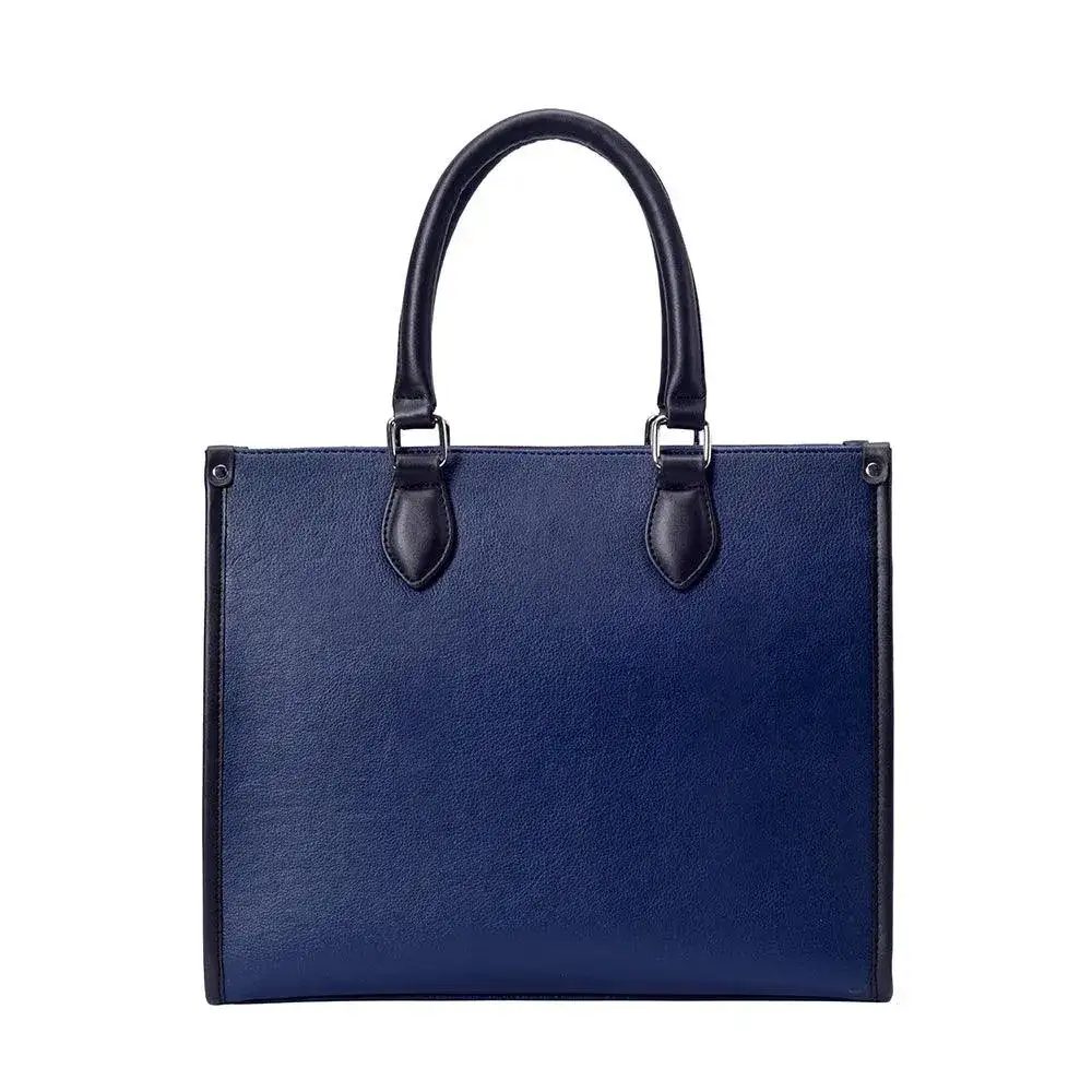 Monroe Versatile Solid Navy Tote Bag - Image 5