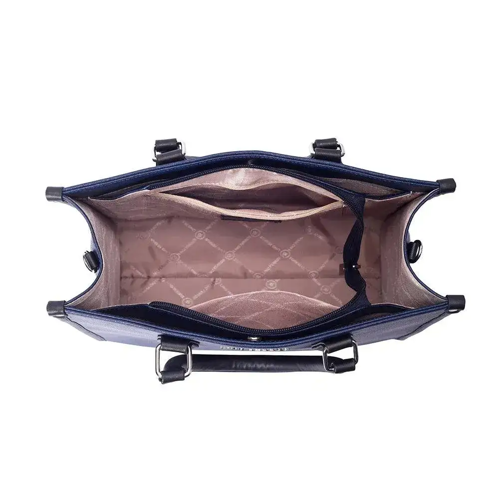 Monroe Versatile Solid Navy Tote Bag - Image 6