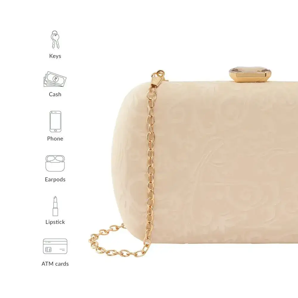 Texas Stylish Off White Clutch - Image 6
