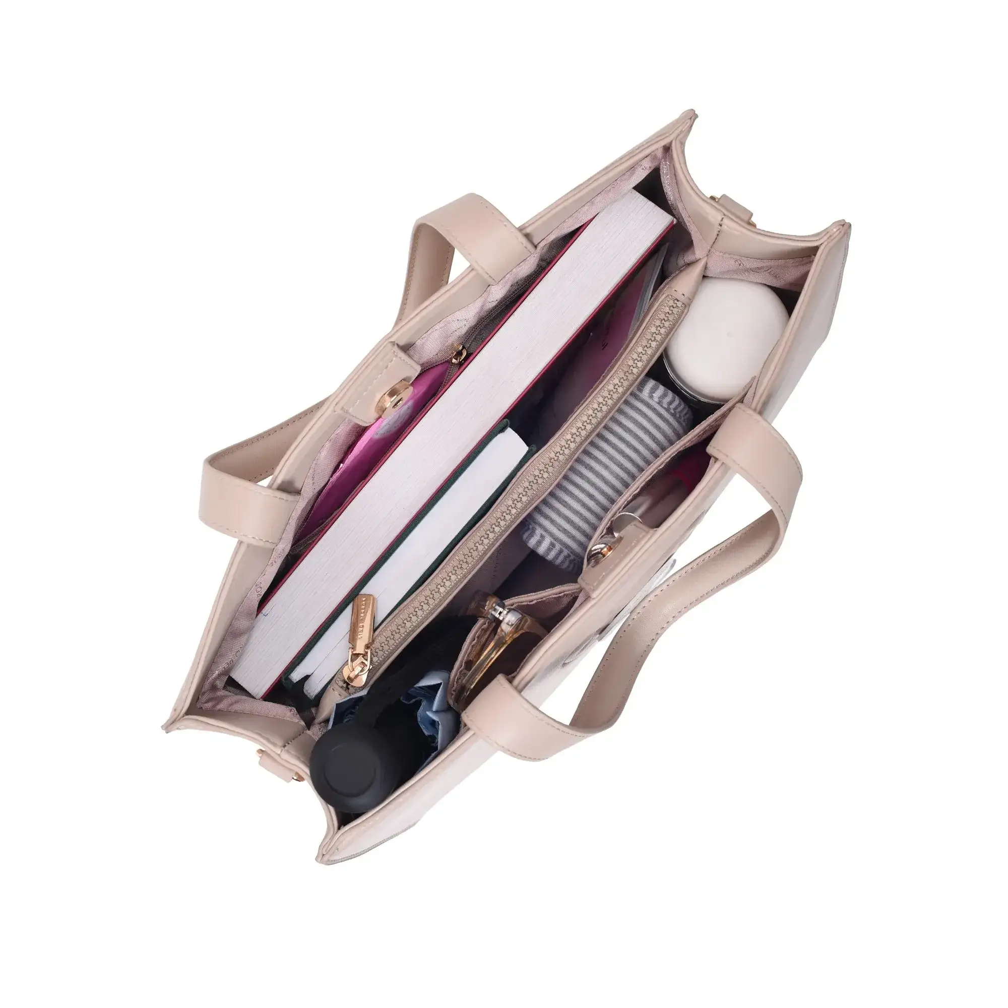 Avril The Trendy Beige Office Tote Bag - Image 9