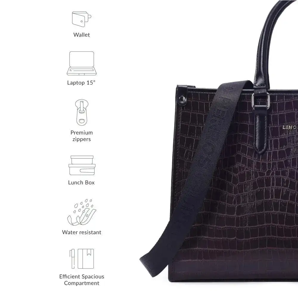 Voyage Large Brown Tote Bag - Image 8