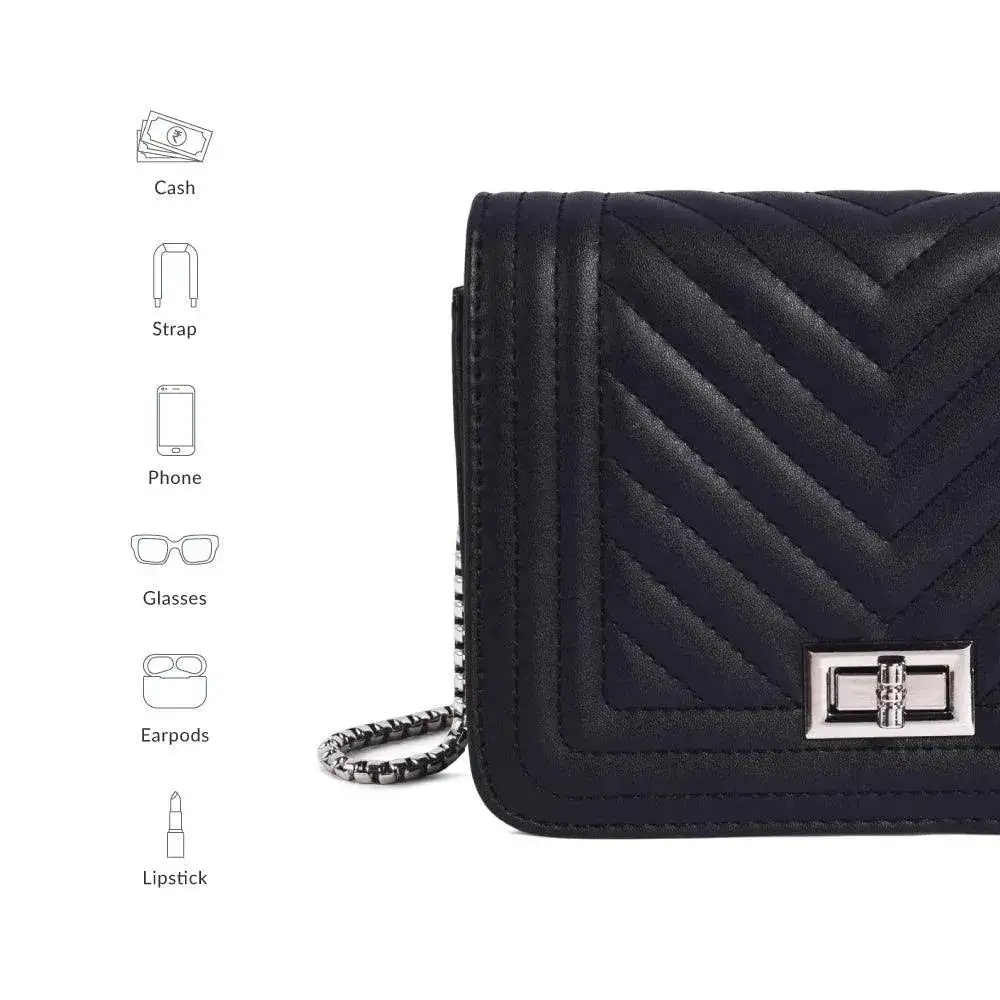 Maddie Glow Black Sling Bag - Image 6