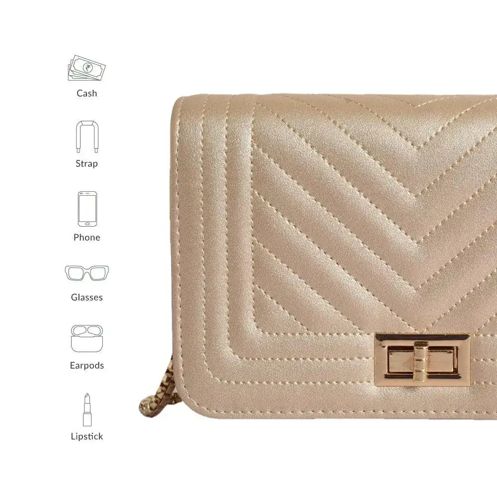 Maddie Glow Golden Sling Bag - Image 7