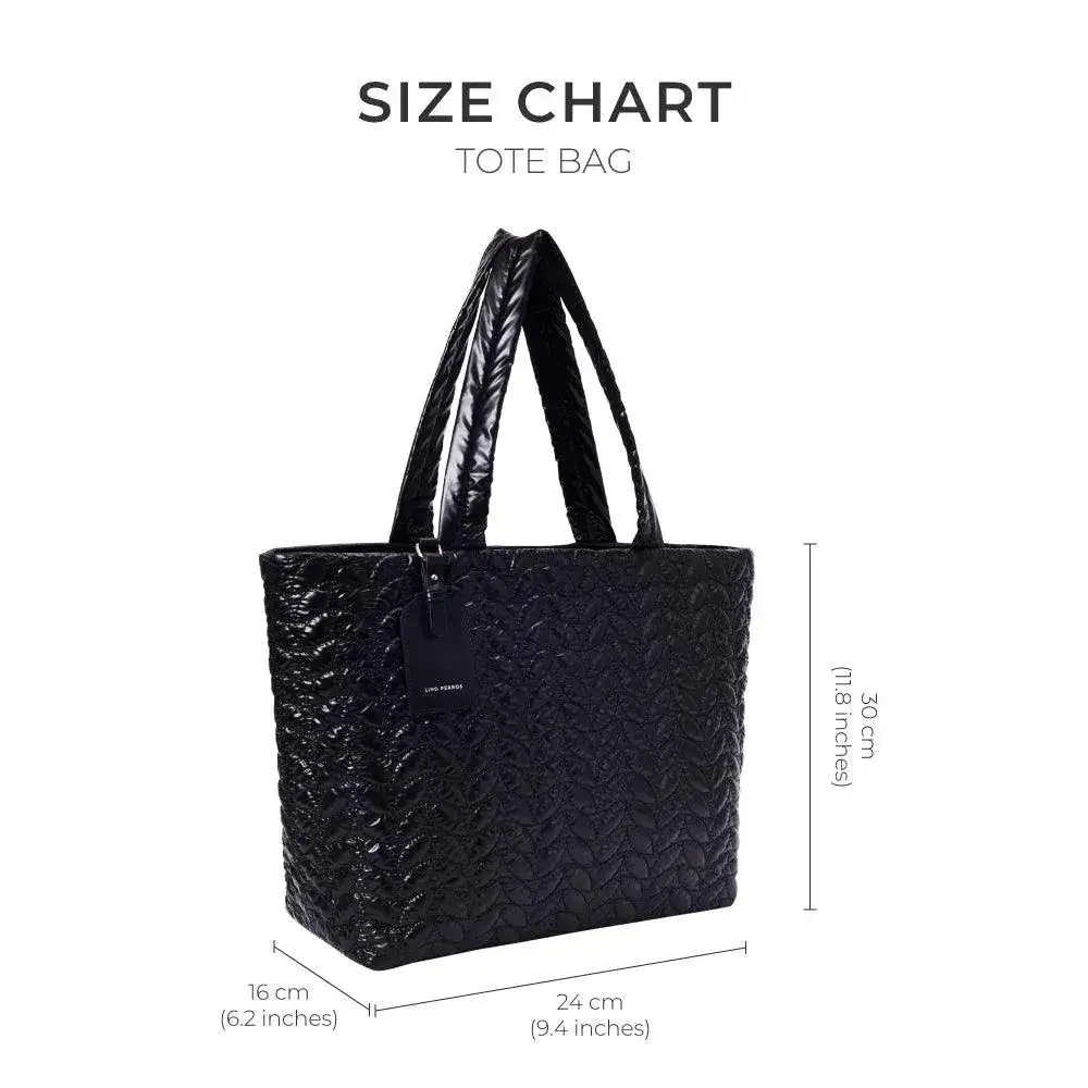 Maddie High Shine Black Tote Bag - Image 7
