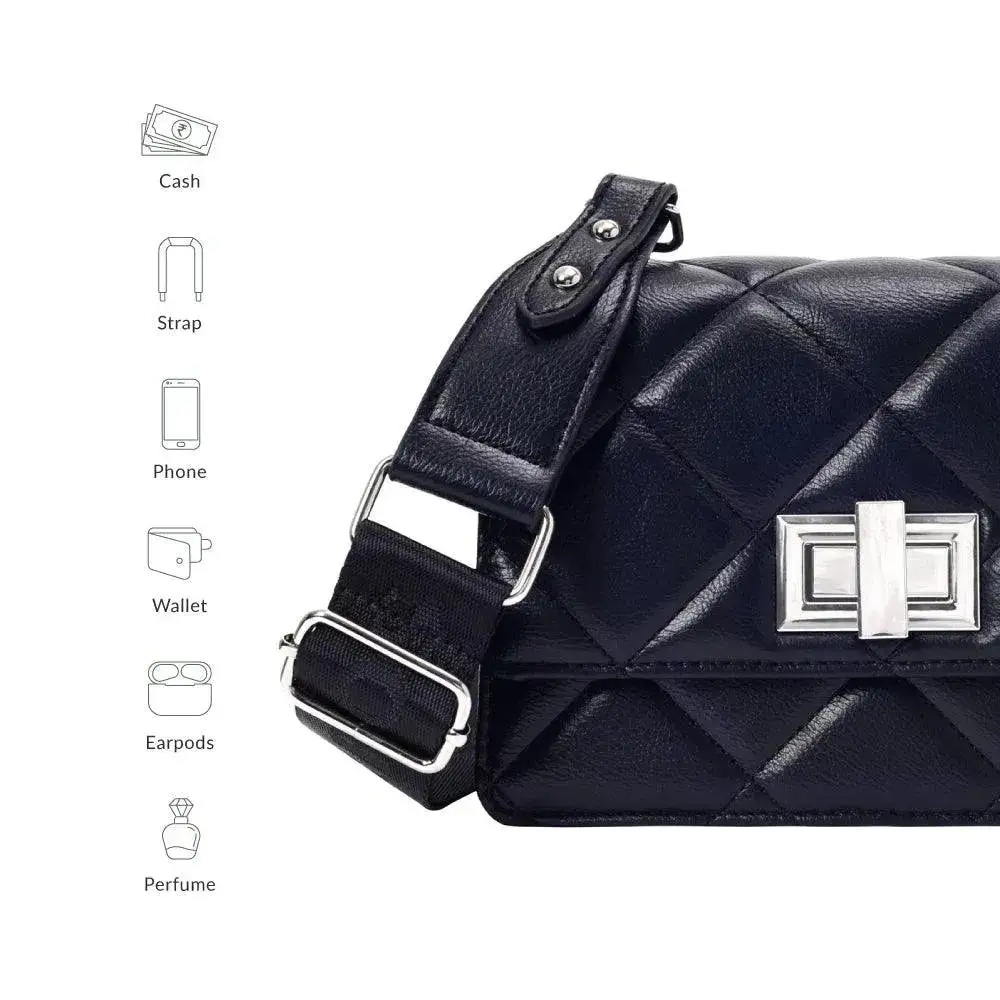 Maddie Mini Twisted Black Shoulder Bag - Image 8