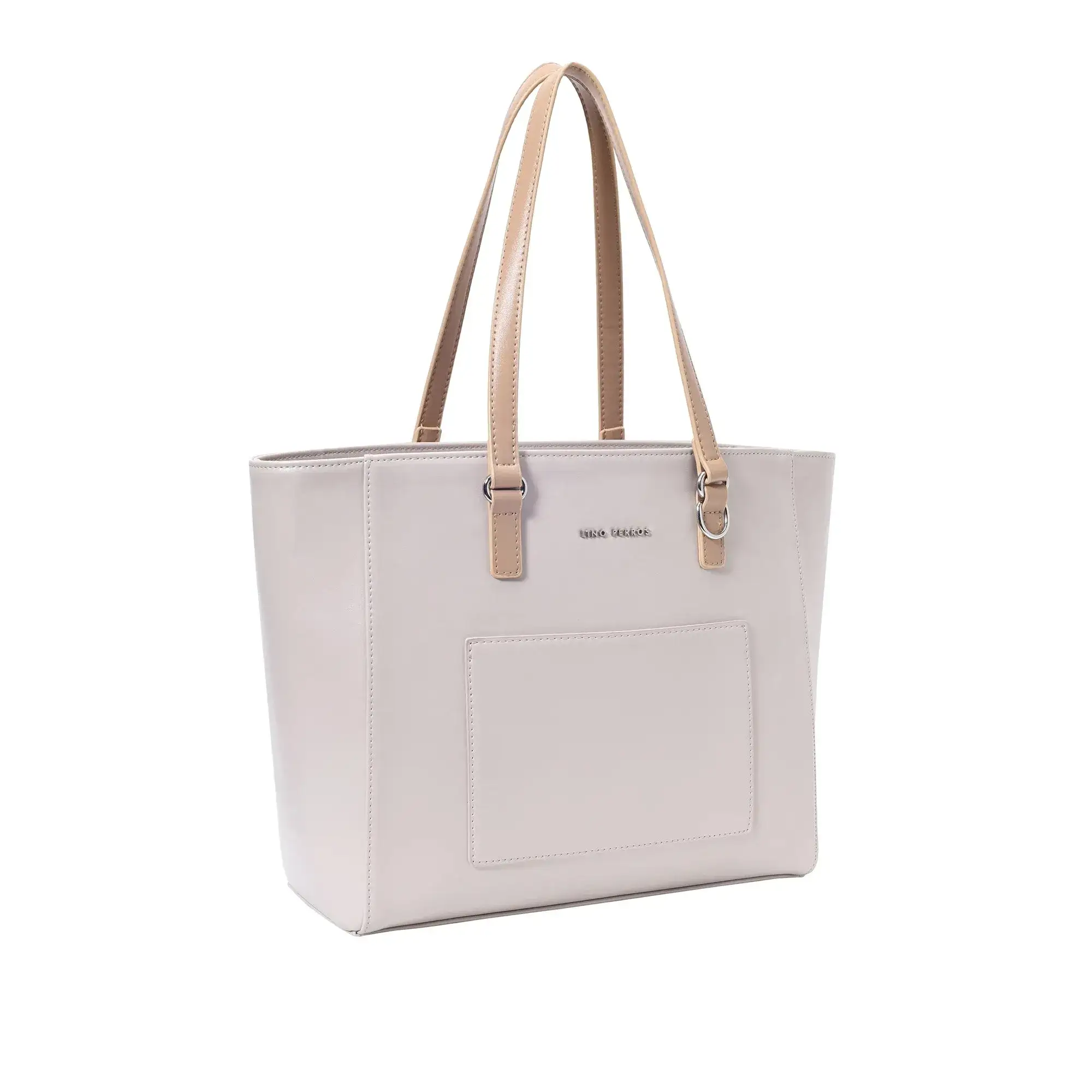 Monroe Color-Blocked Commuter Beige Tote Bag - Image 3