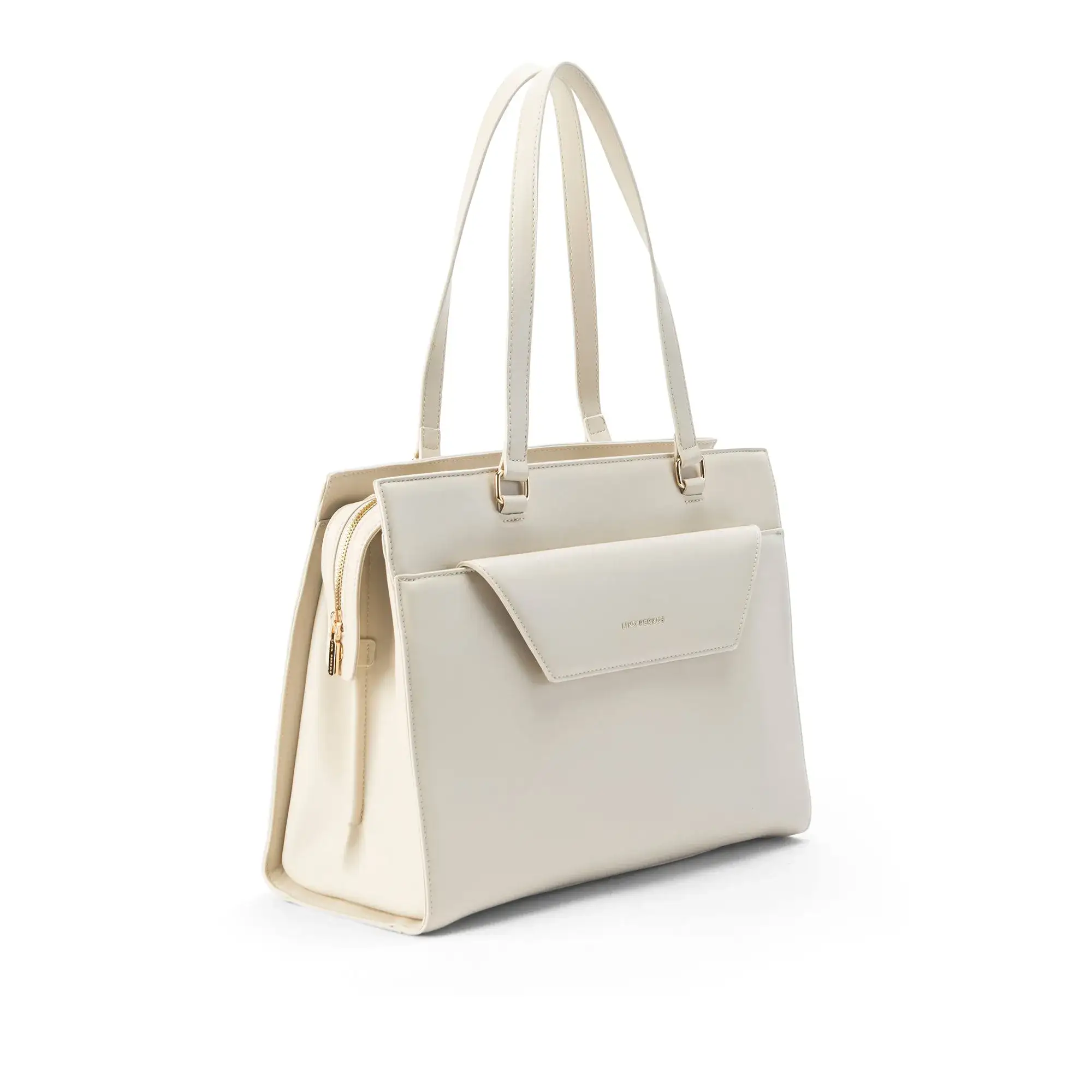 Monroe Sophisticated Beige Tote Bag - Image 3