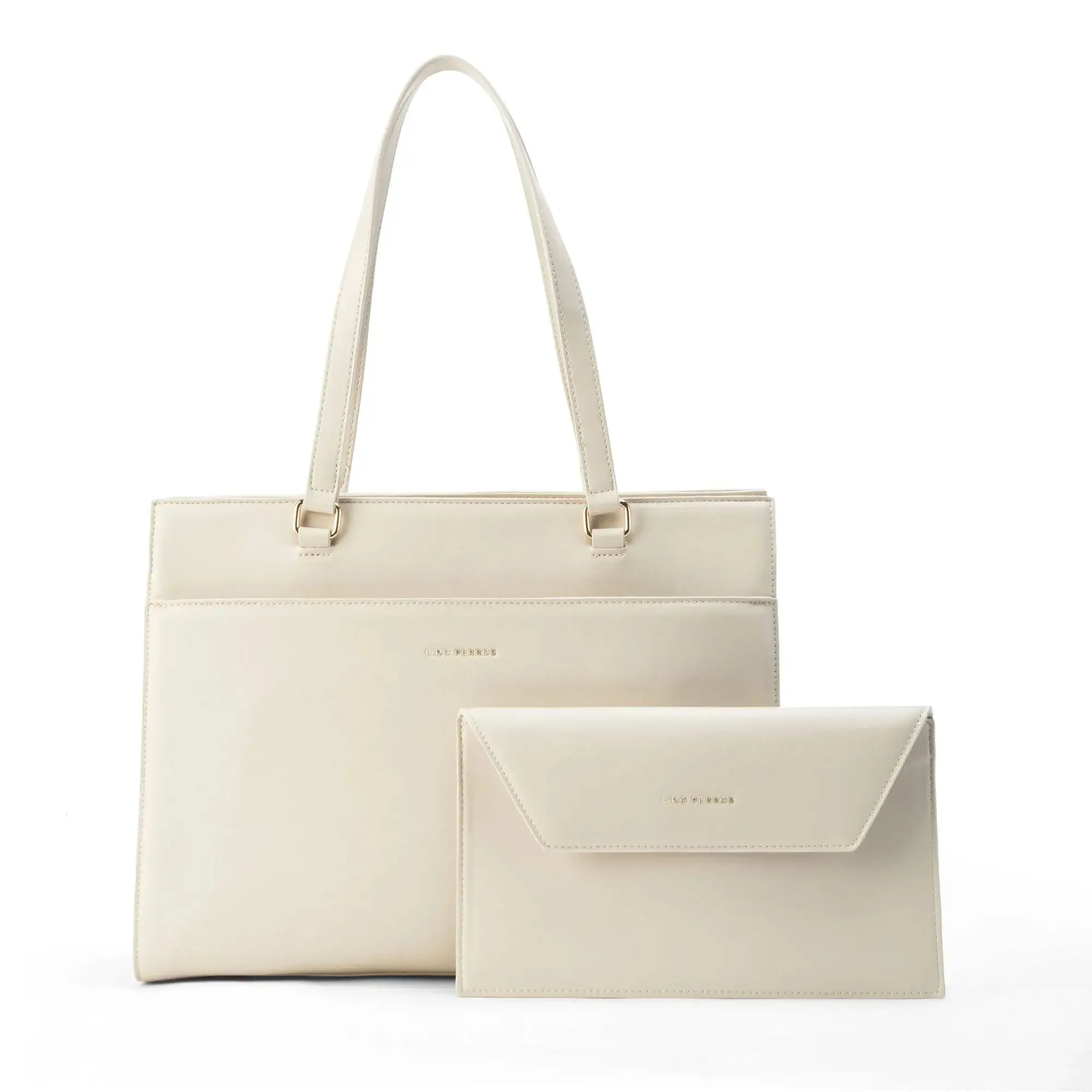 Monroe Sophisticated Beige Tote Bag - Image 6