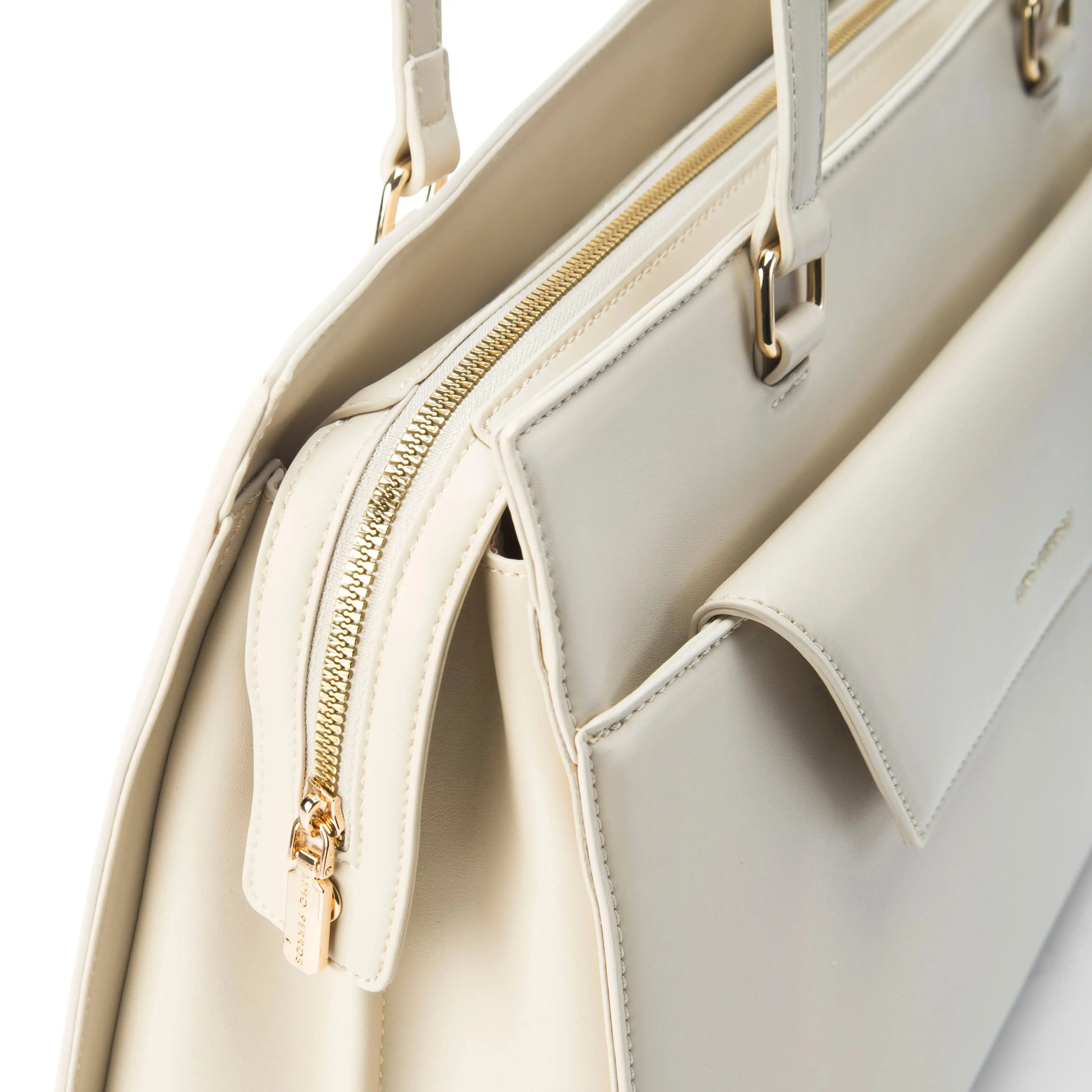 Monroe Sophisticated Beige Tote Bag - Image 7