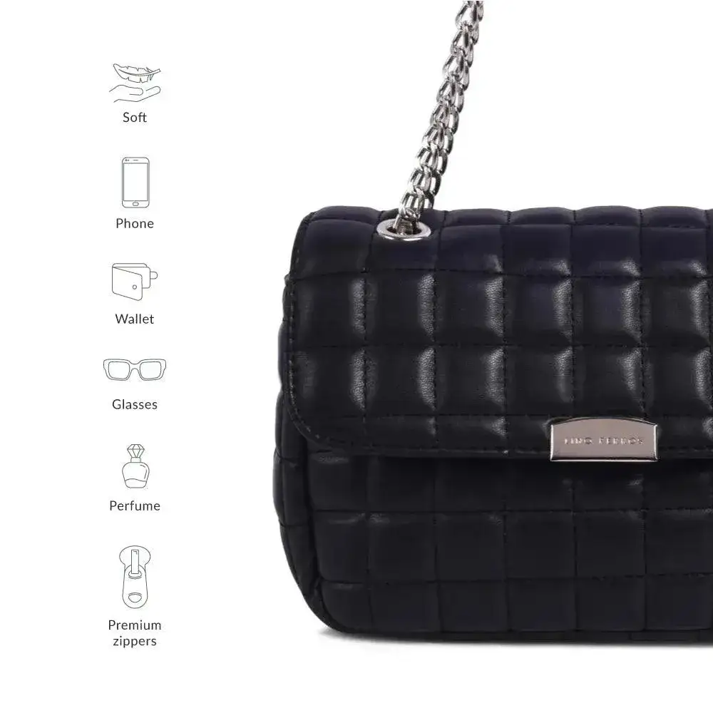 Maddie Checkered Black Sling Bag - Image 7