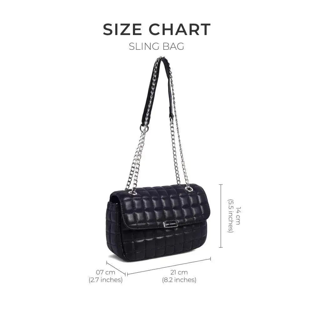 Maddie Checkered Black Sling Bag - Image 8