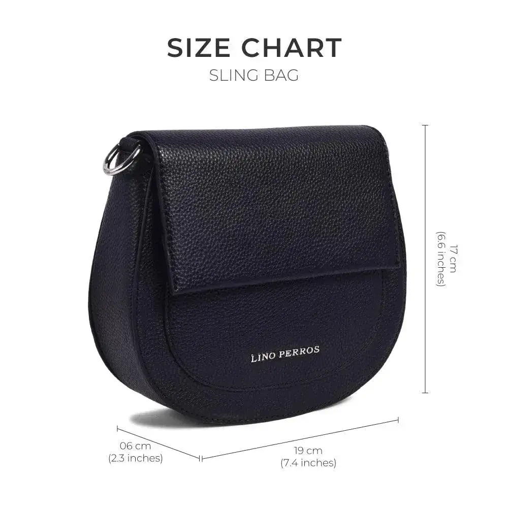 Avril Saddle Black Sling Bag - Image 8