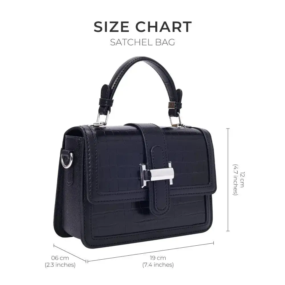 Valley Floral-Infused Black Satchel Bag - Image 10