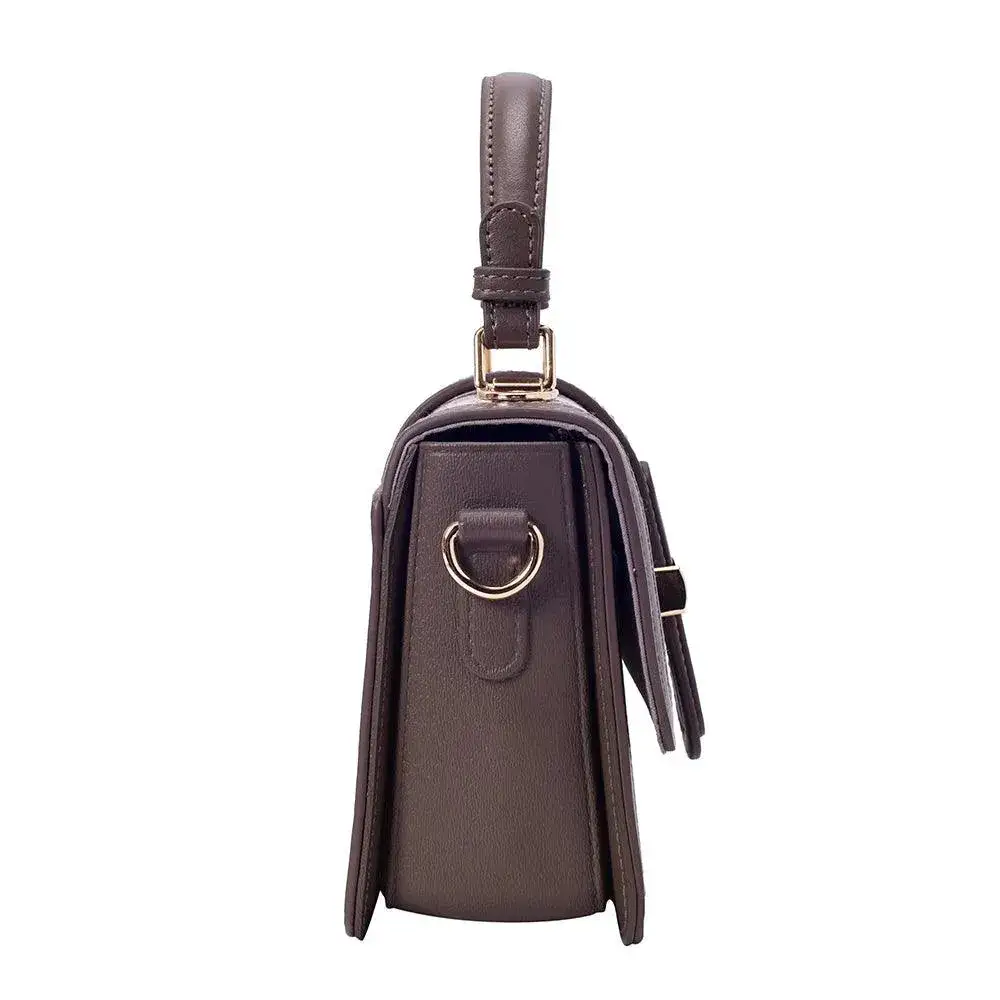 Valley Floral-Infused Brown Satchel Bag - Image 3