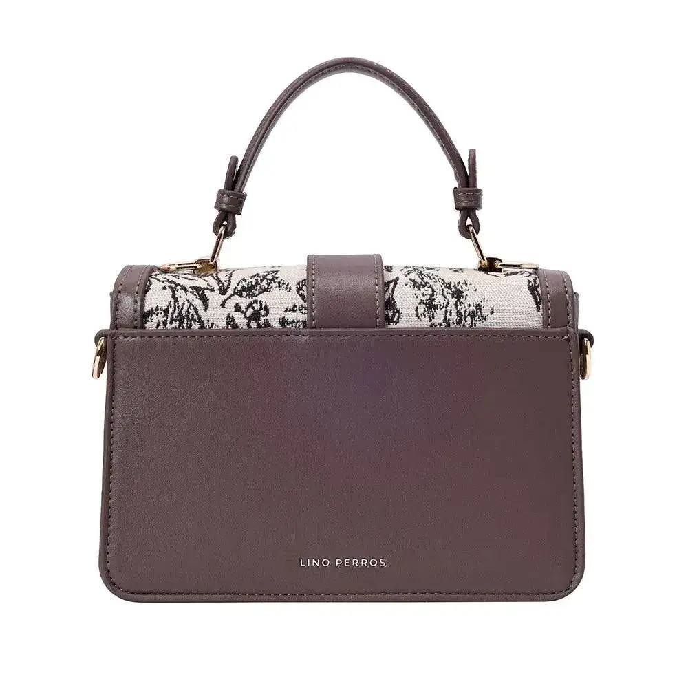 Valley Floral-Infused Brown Satchel Bag - Image 4