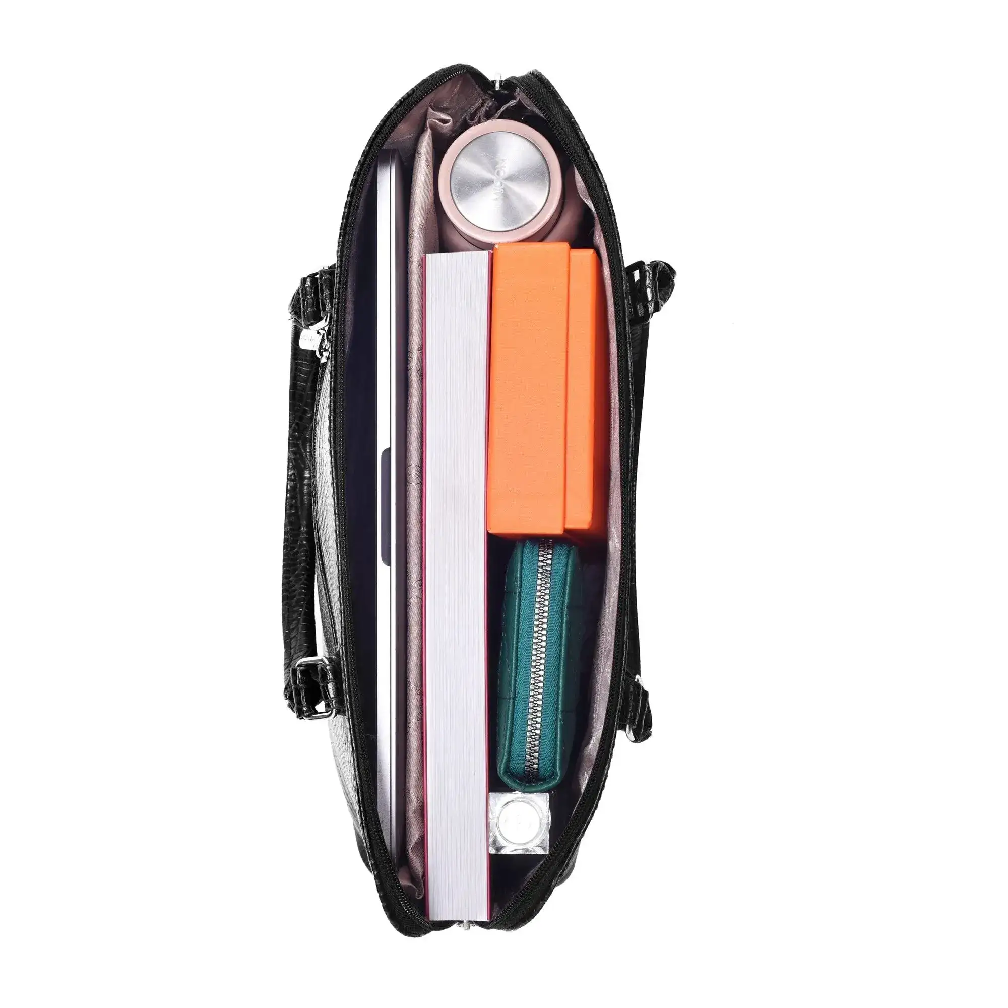 Voyage Organizer Black Croco Laptop Bag - Image 7