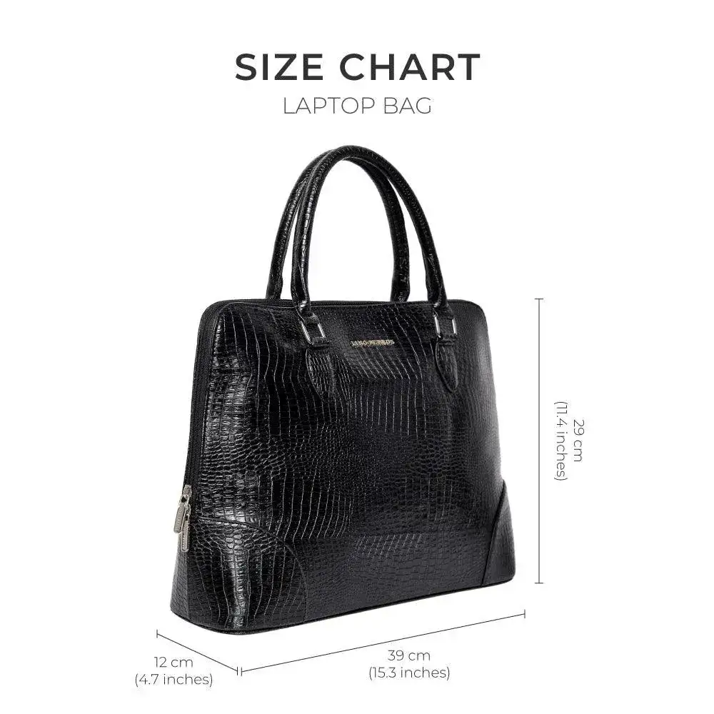 Voyage Organizer Black Croco Laptop Bag - Image 9