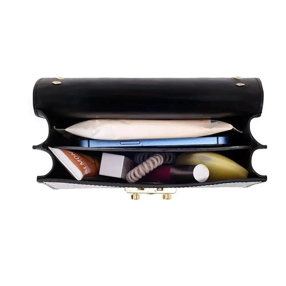 Voyage Structured Black Shoulder Bag - Image 6