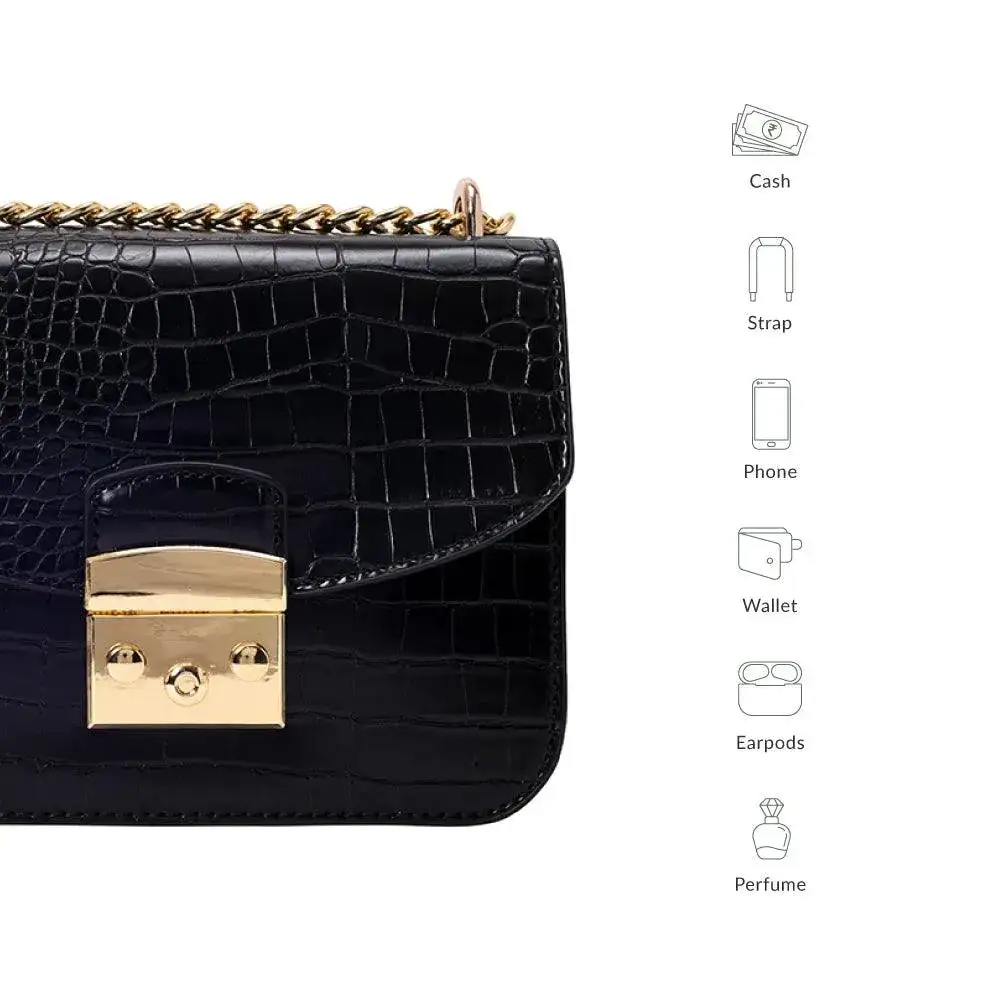 Voyage Structured Black Shoulder Bag - Image 7